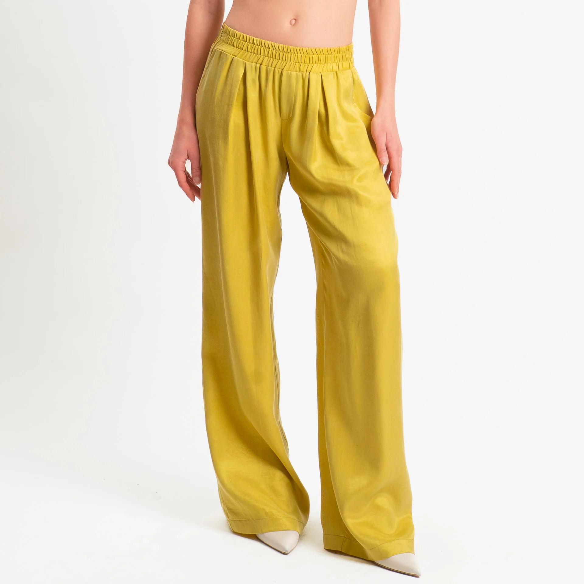 Zeroassoluto-Pantalone wide leg cupro lyocell fibra naturale - girasole - Image 2