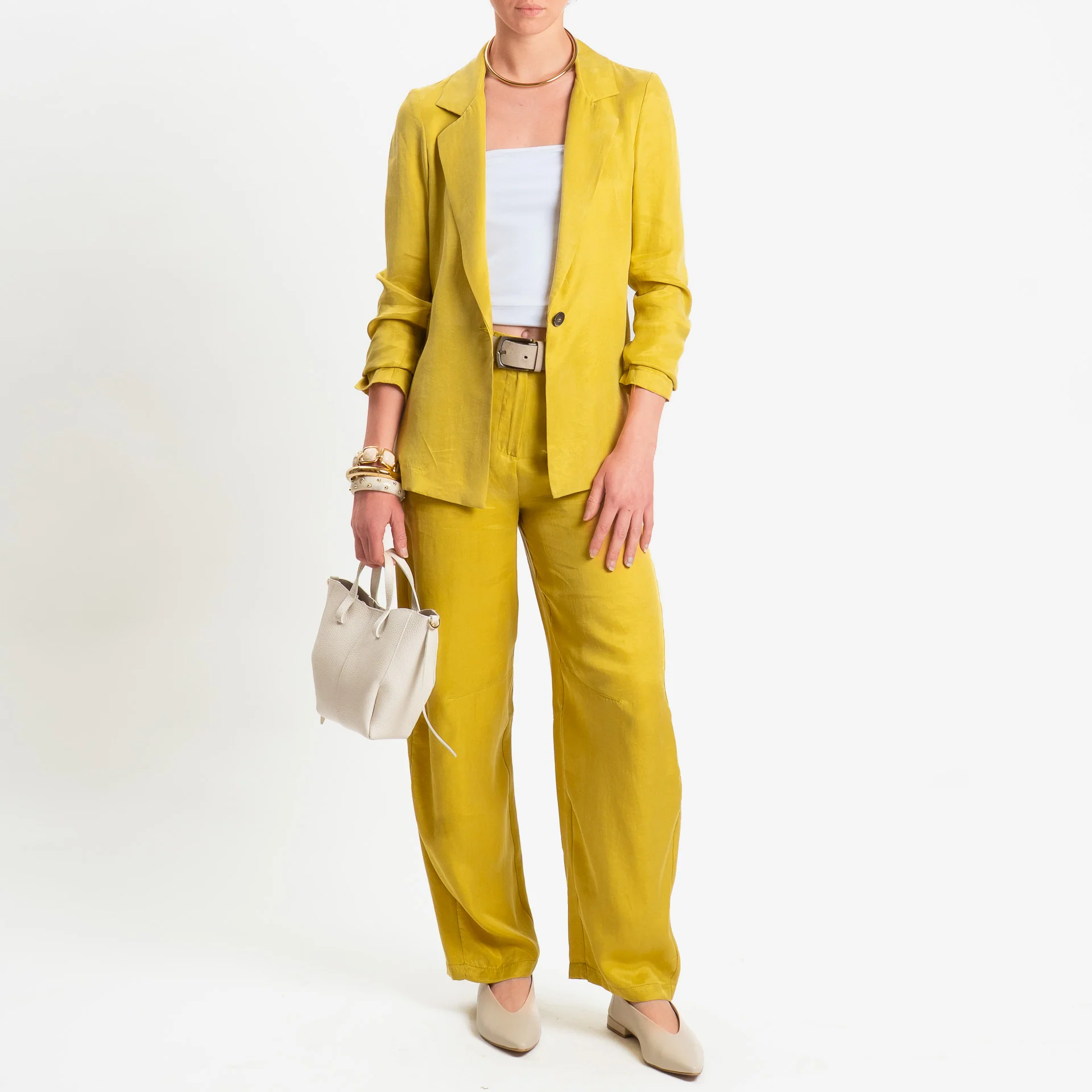 Zeroassoluto-Pantalone barrel cupro lyocell fibra naturale - girasole - Image 3