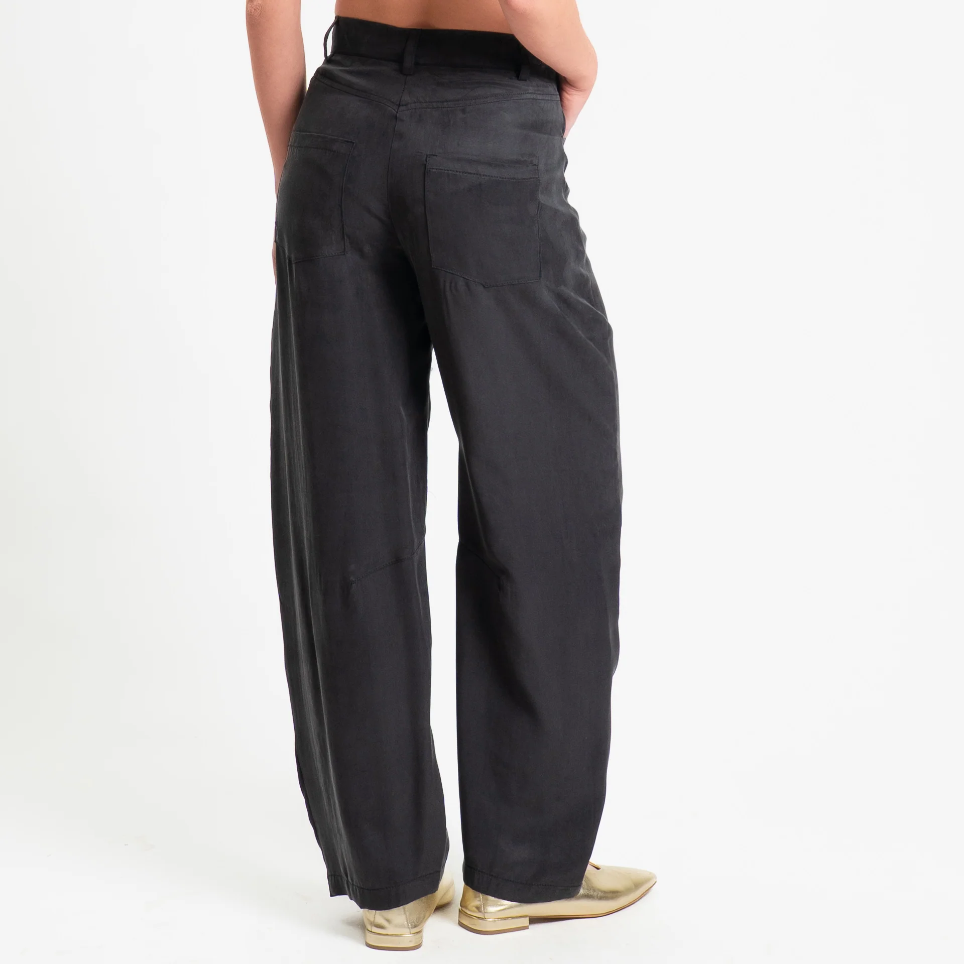 Zeroassoluto-Pantalone barrel cupro lyocell fibra naturale - lavagna - Image 5