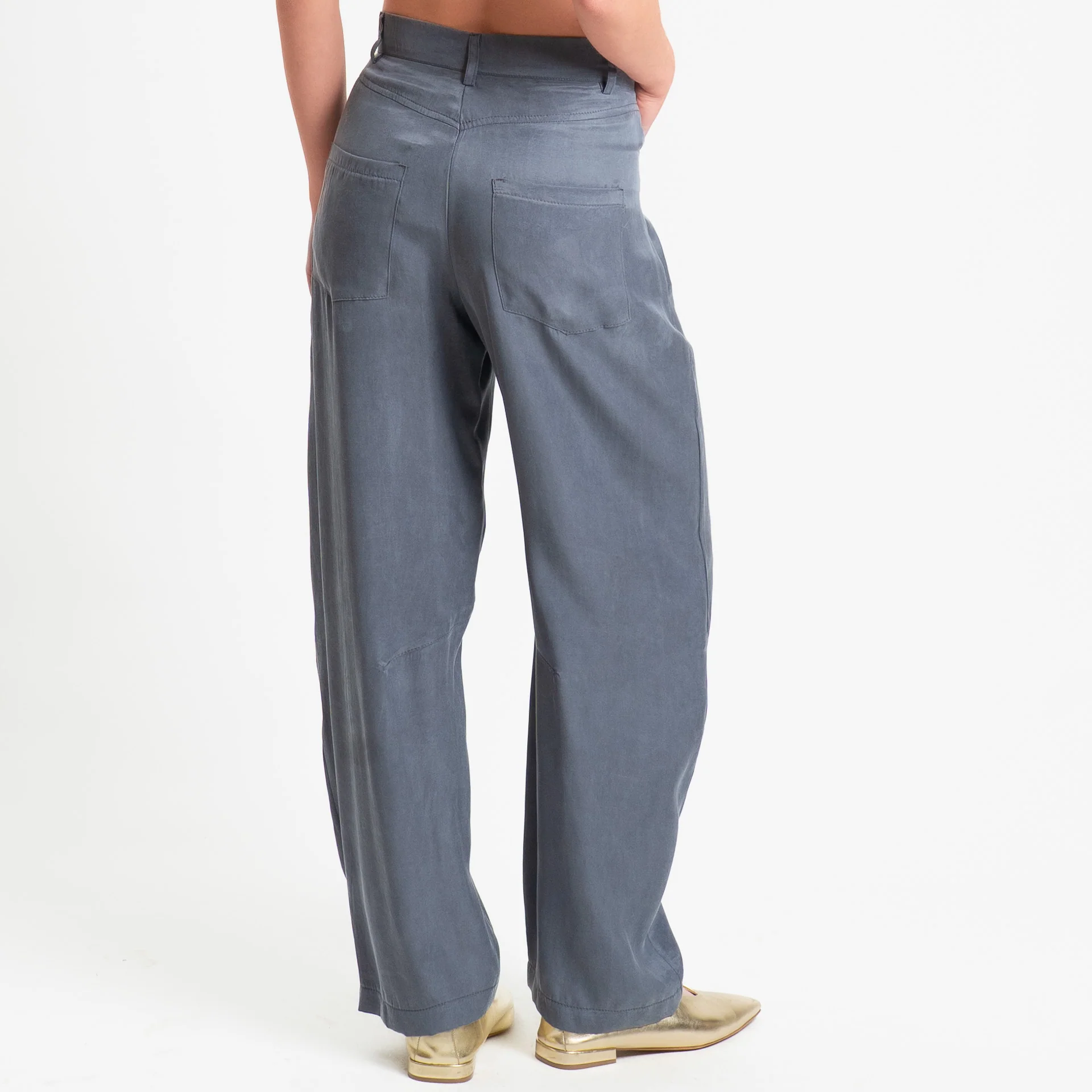 Zeroassoluto-Pantalone barrel cupro lyocell fibra naturale - piombo - Image 5