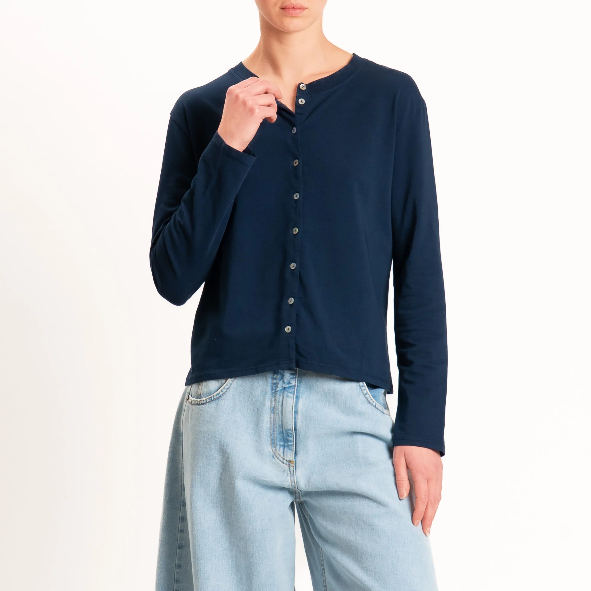 Tensione in-T-shirt rebecchina in jersey - blu - Image 2