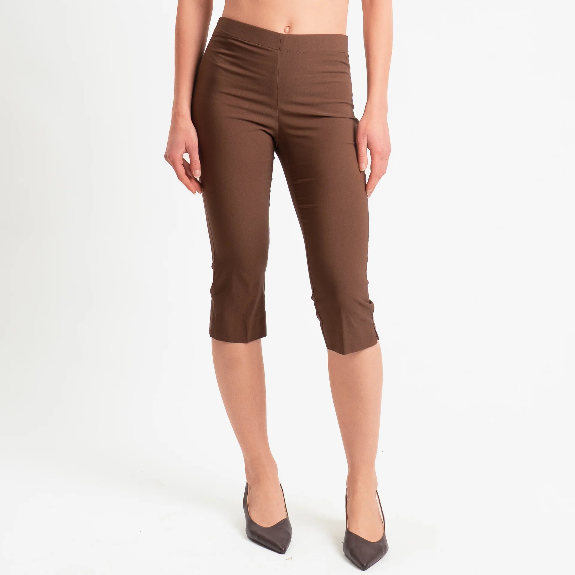 Tensione in-Pantalone capri elastico in vita - tabacco - Image 2