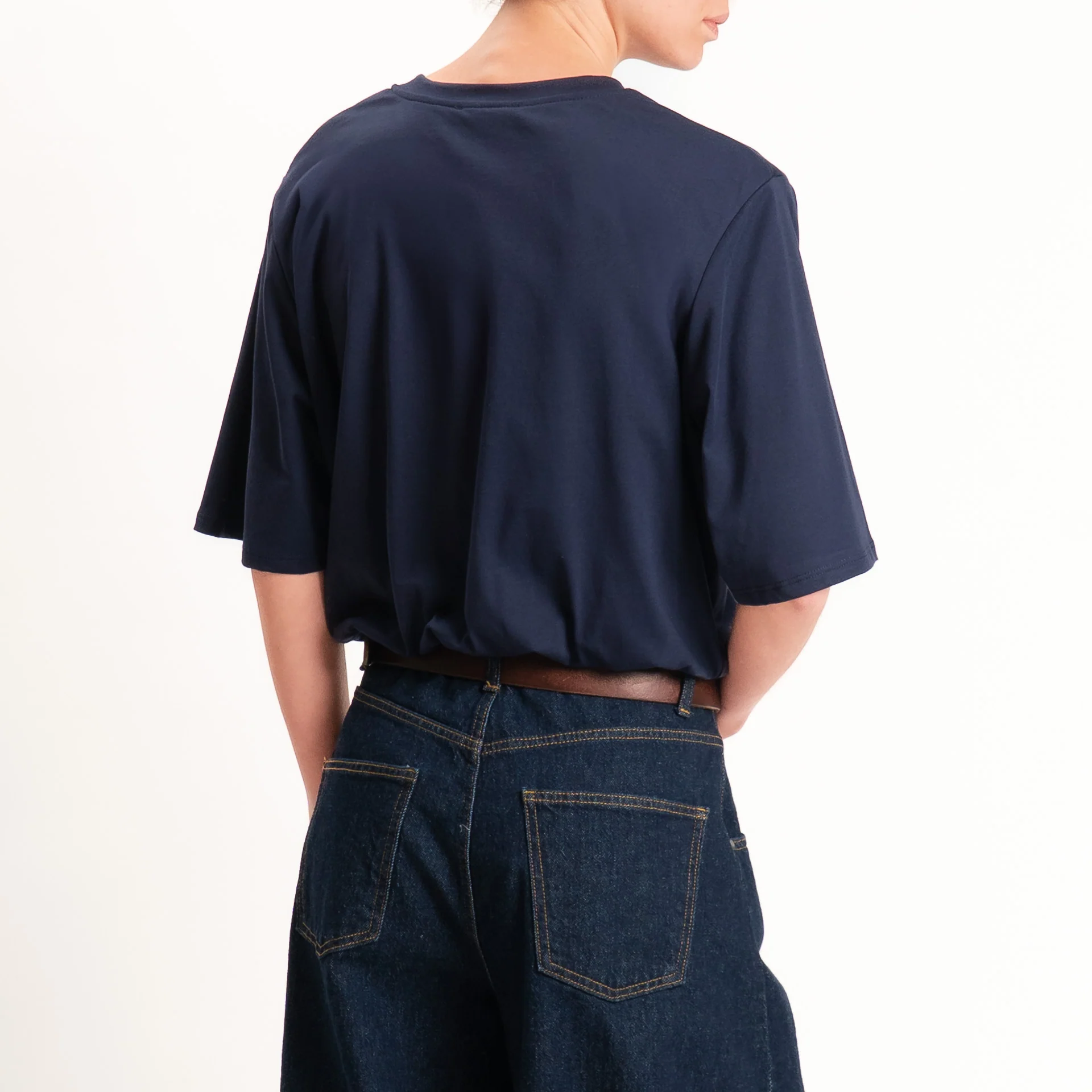 Motel-T-shirt con taschino maxi paillettes fondo con elastico - blu - Image 3