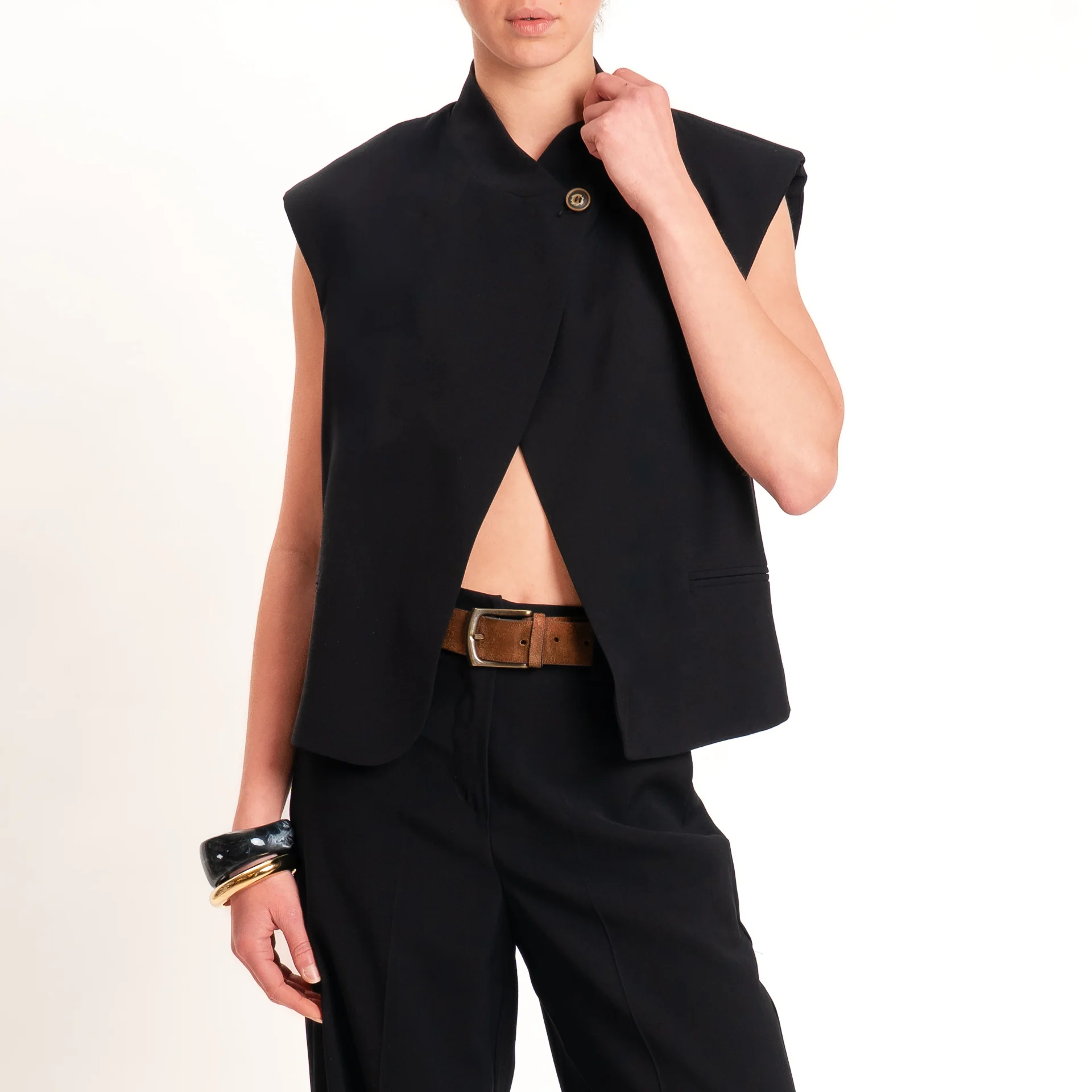 Tensione in-Gilet chiusura asimmetrica - nero - Image 2