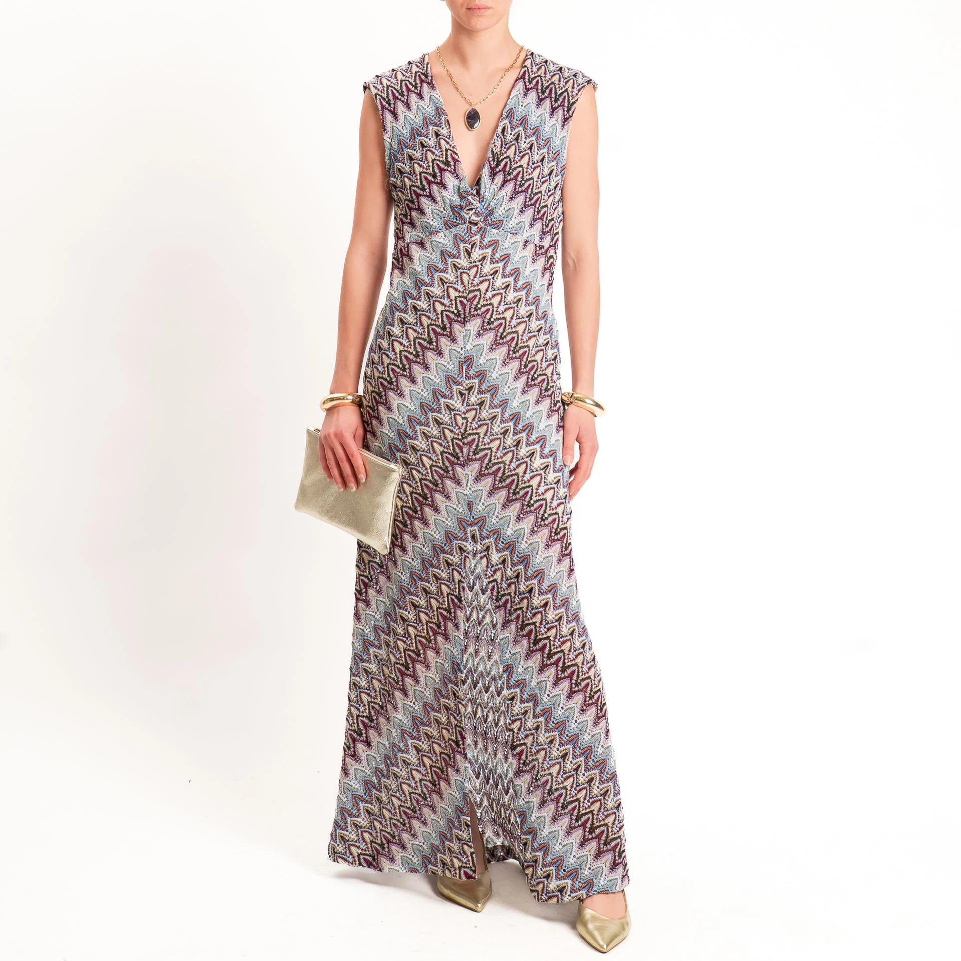Tensione in-Abito fantasia jacquard in maglina - india/cielo/latte