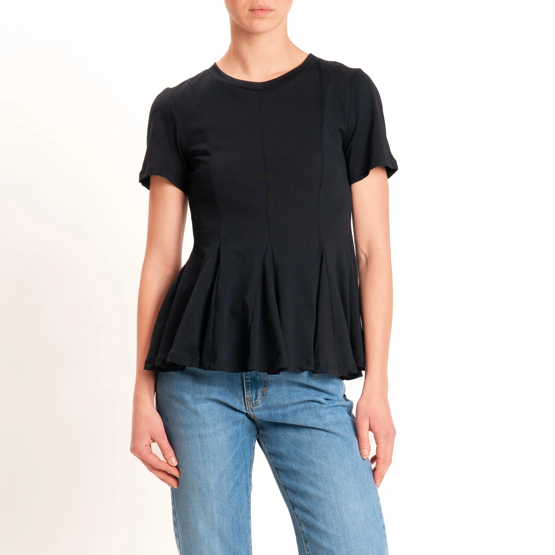 Tensione in-T-shirt girocollo con riprese - nero - Image 2