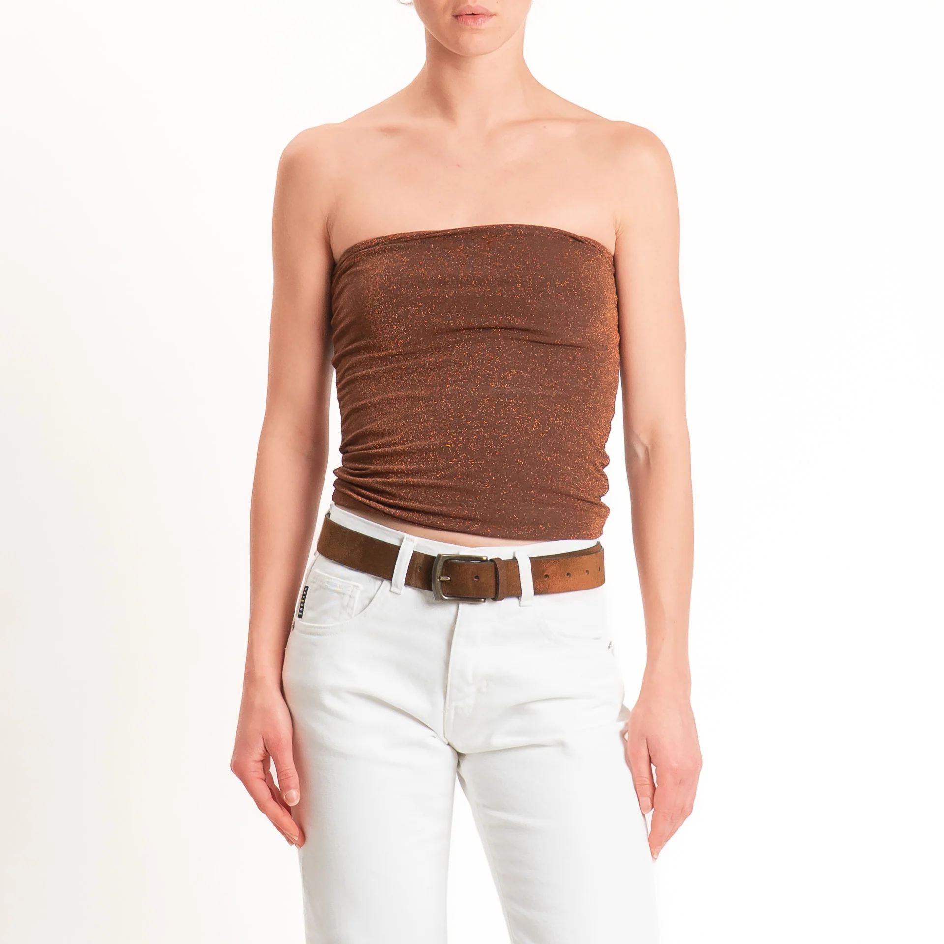 Zeroassoluto-Top a fascia lurex viscosa elasticizzato - rame - Image 2