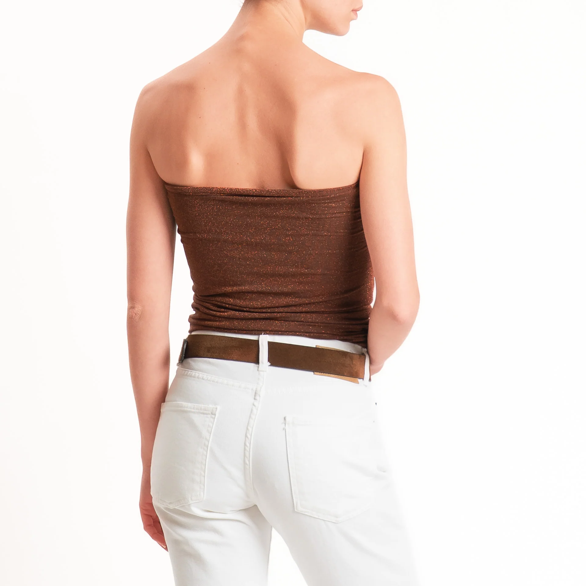 Zeroassoluto-Top a fascia lurex viscosa elasticizzato - rame - Image 3