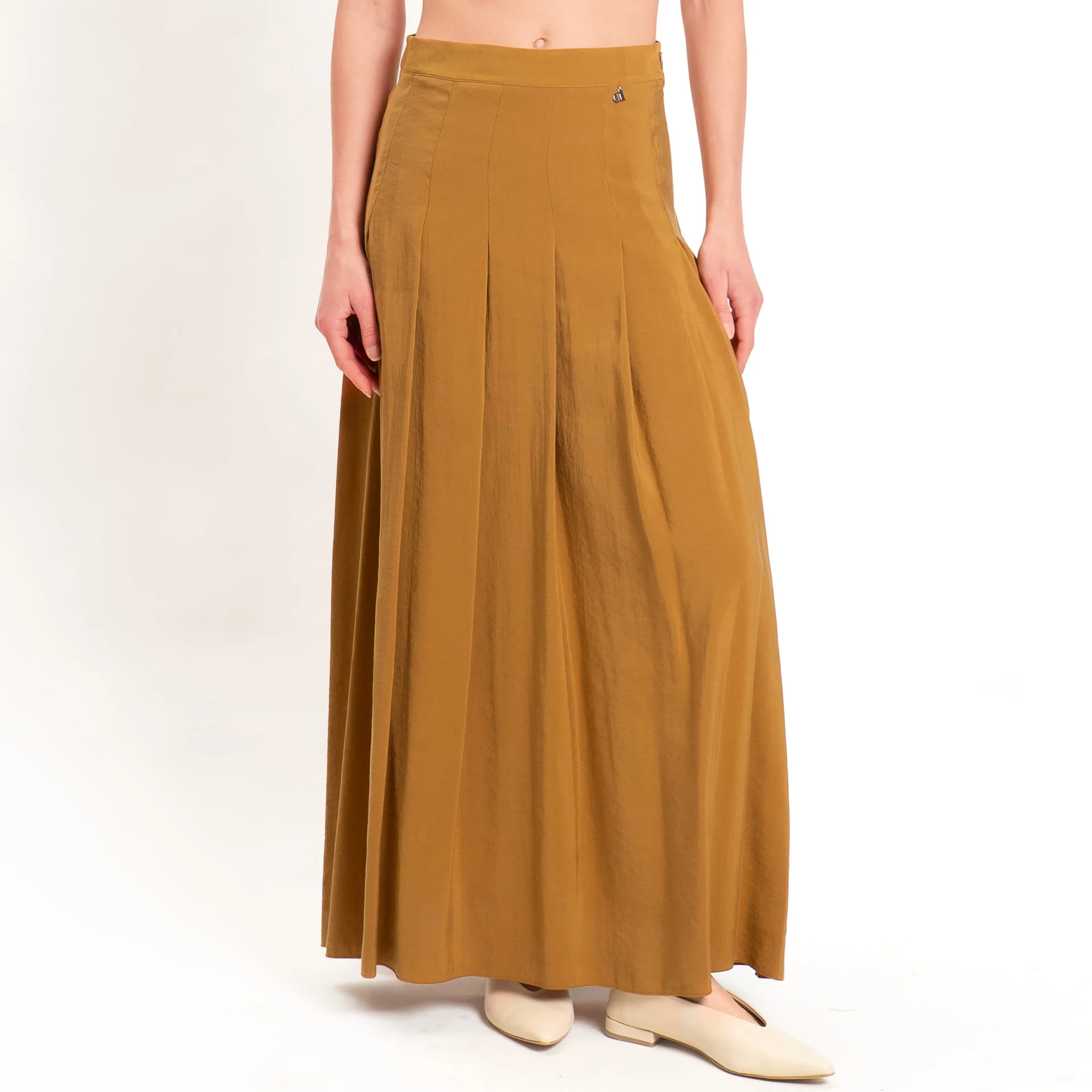Dixie-Gonna tessuto modal con pinces - cuoio - Image 2