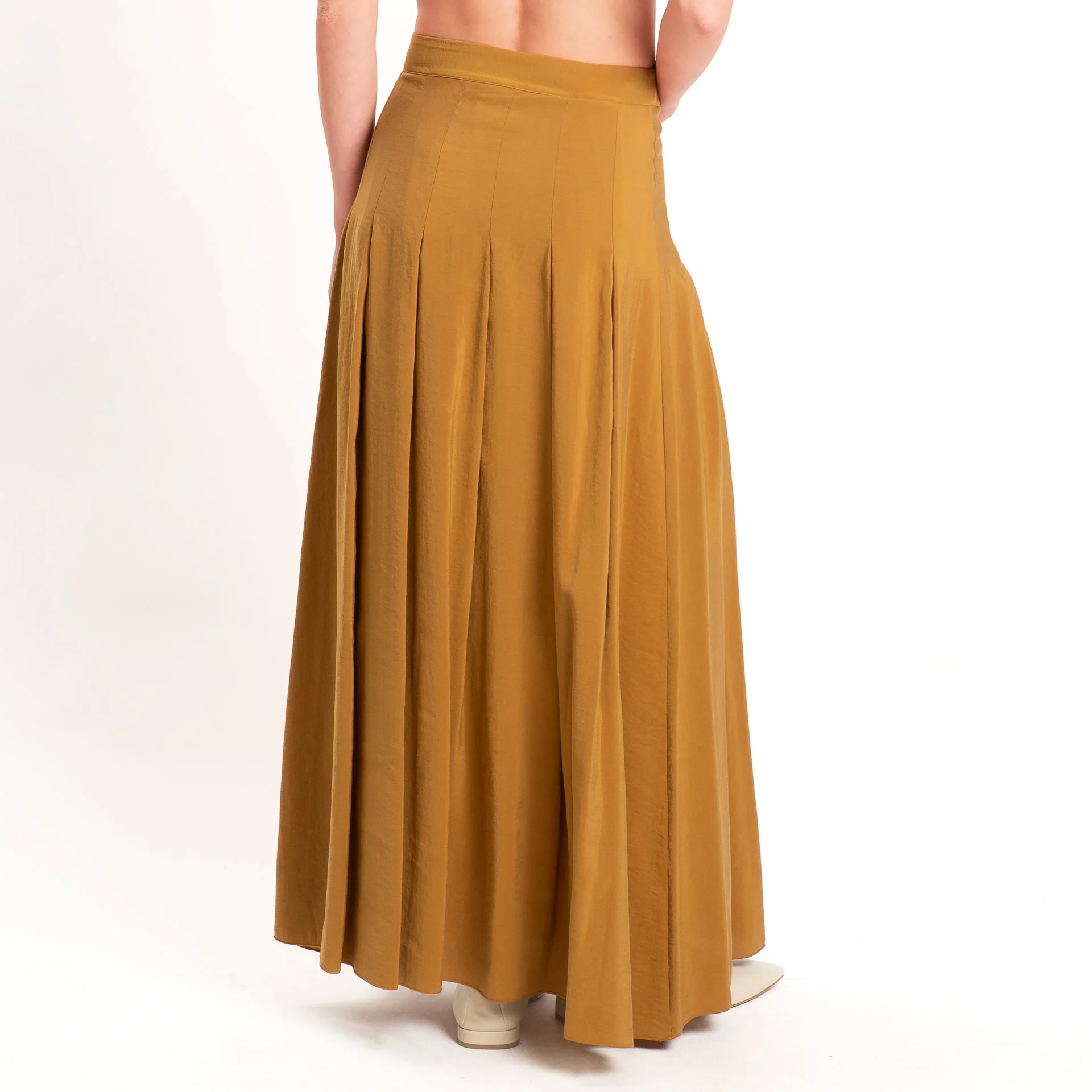 Dixie-Gonna tessuto modal con pinces - cuoio - Image 3