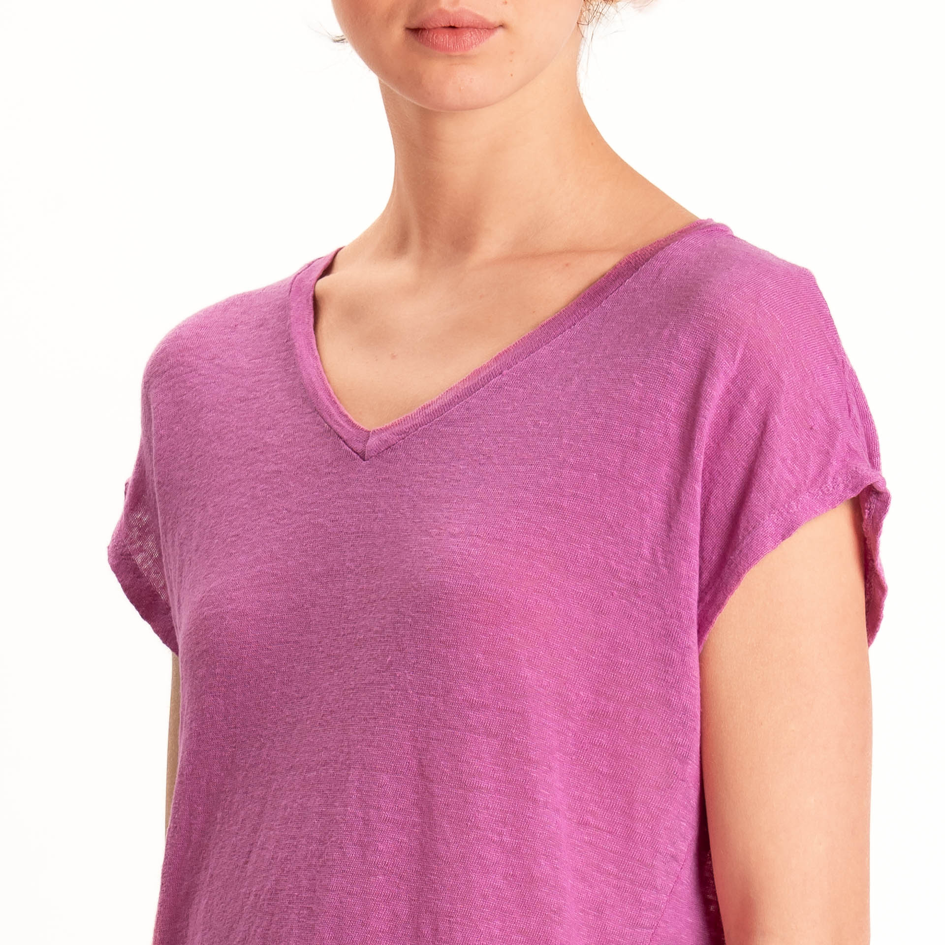 Zeroassoluto-T-shirt scollo v 100% LINO - bubble - Image 4