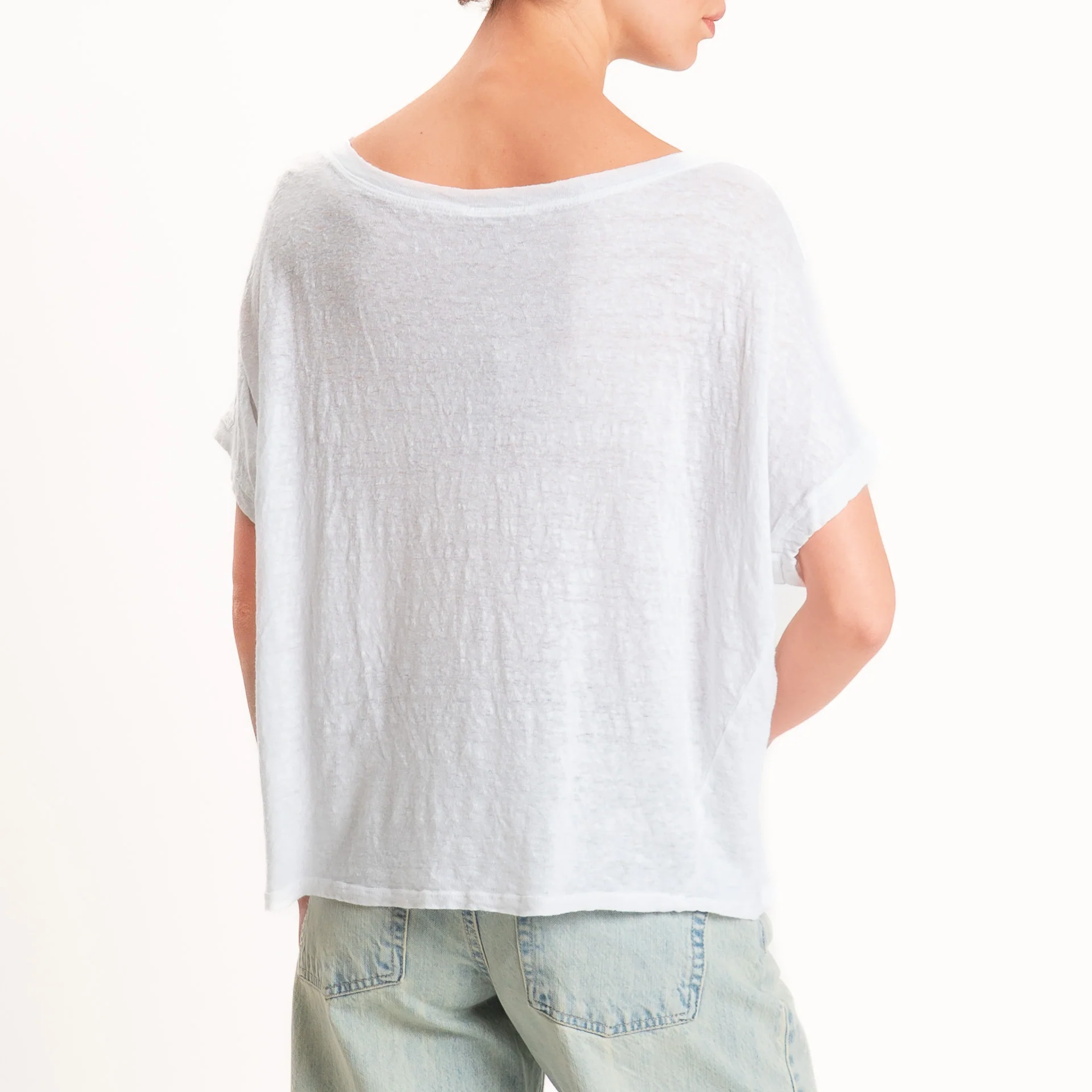 Zeroassoluto-T-shirt scatola 100% LINO - bianco - Image 5