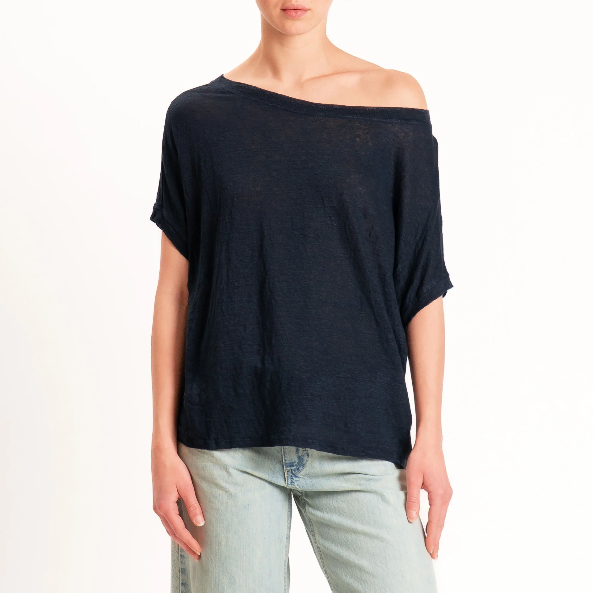 Zeroassoluto-T-shirt scatola 100% LINO - blu - Image 2