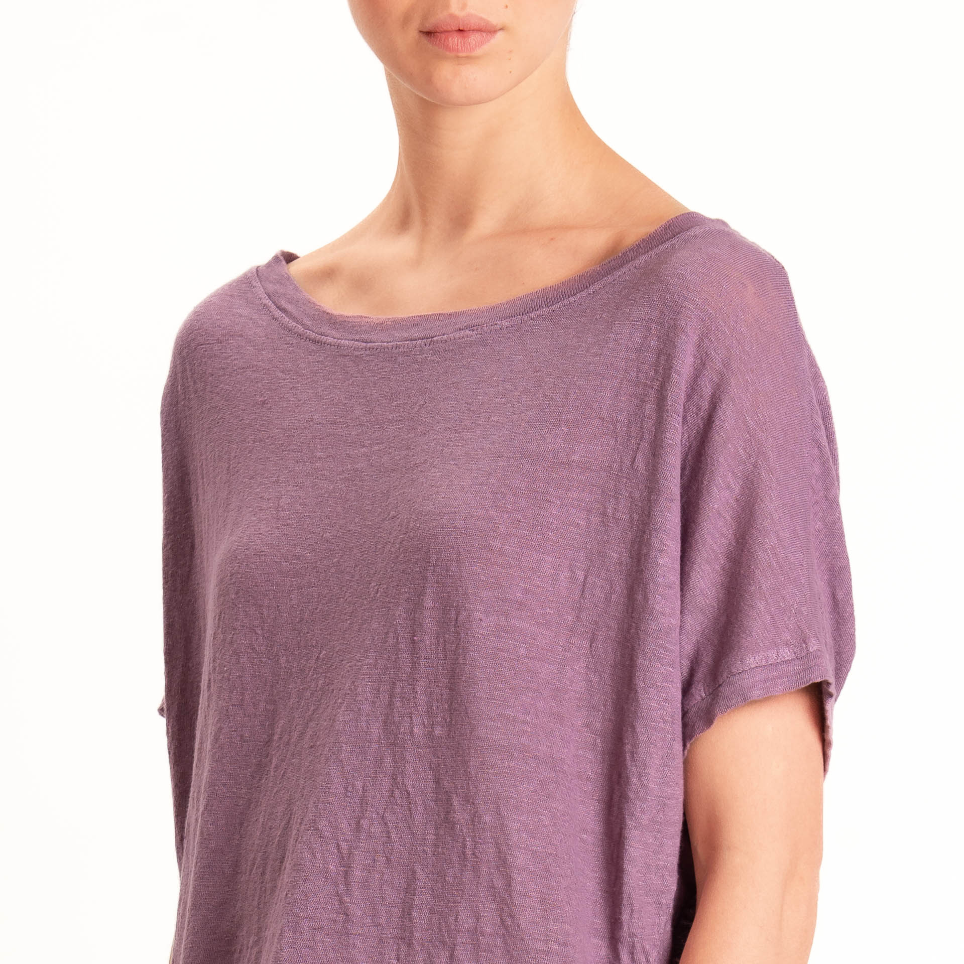 Zeroassoluto-T-shirt scatola 100% LINO - mauve - Image 3