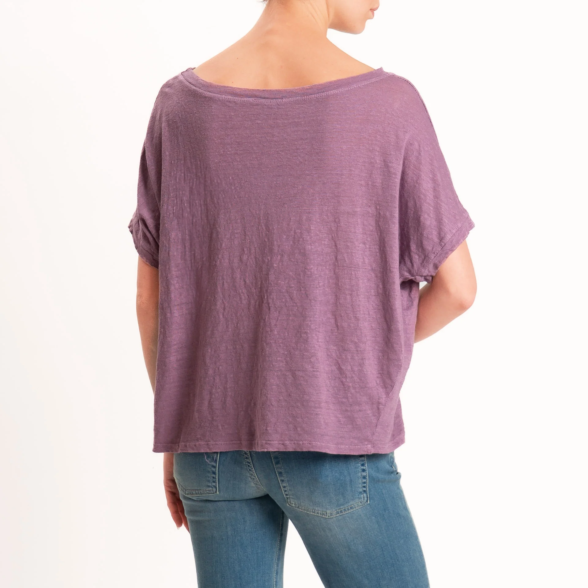 Zeroassoluto-T-shirt scatola 100% LINO - mauve - Image 5