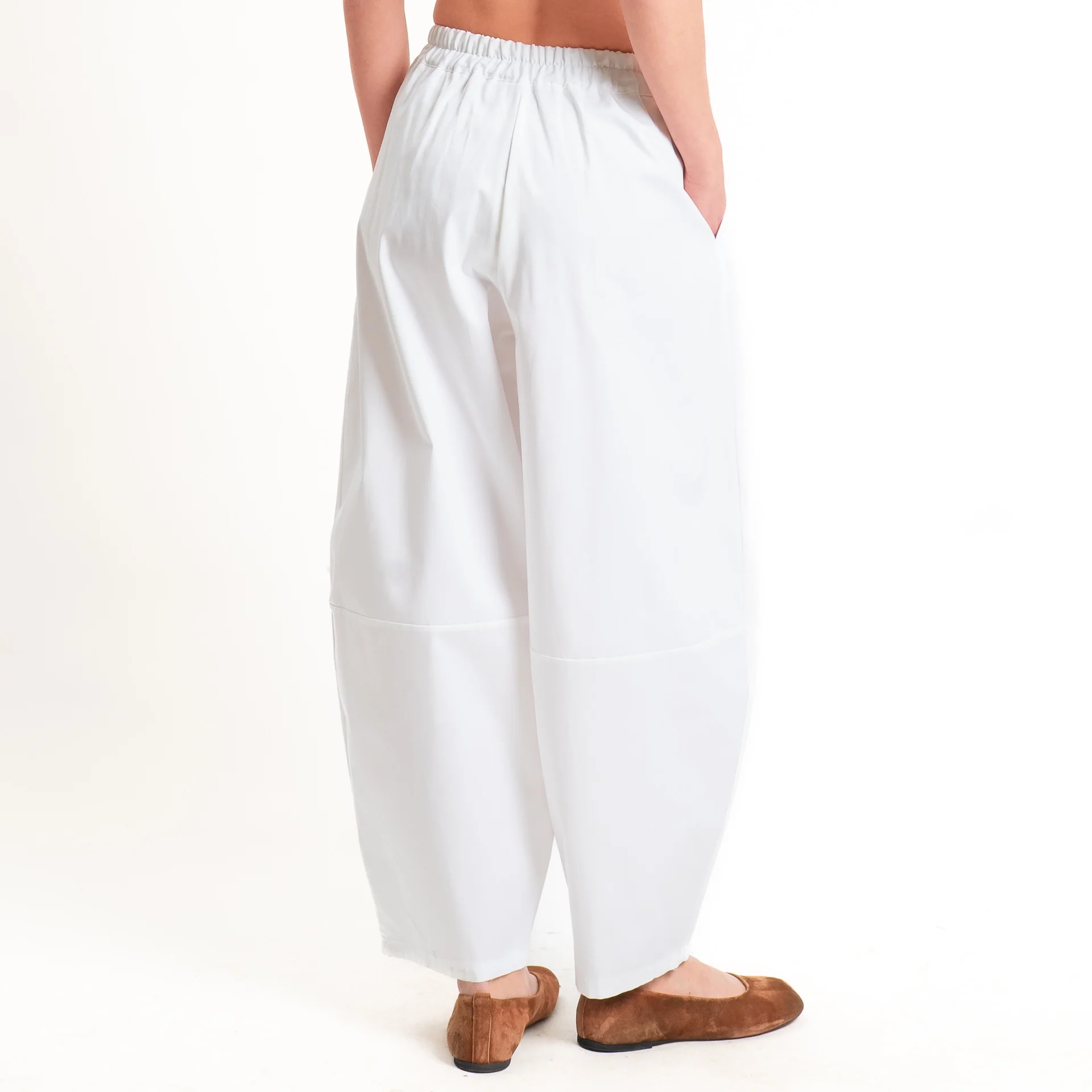 Dixie-Pantalone balloon elastico dietro - bianco - Image 3