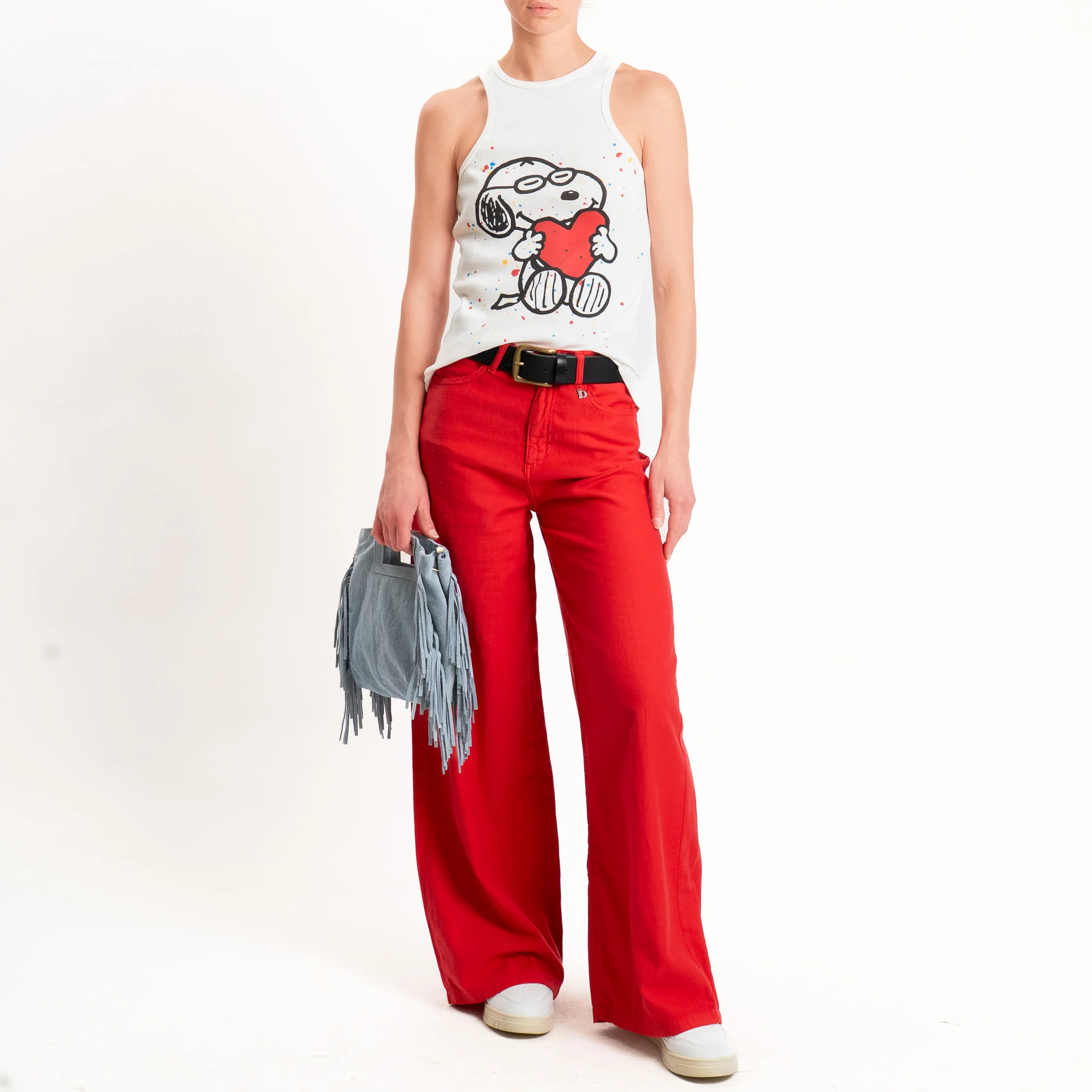 Dixie-Jeans wide leg tela slegata light - ciliegia