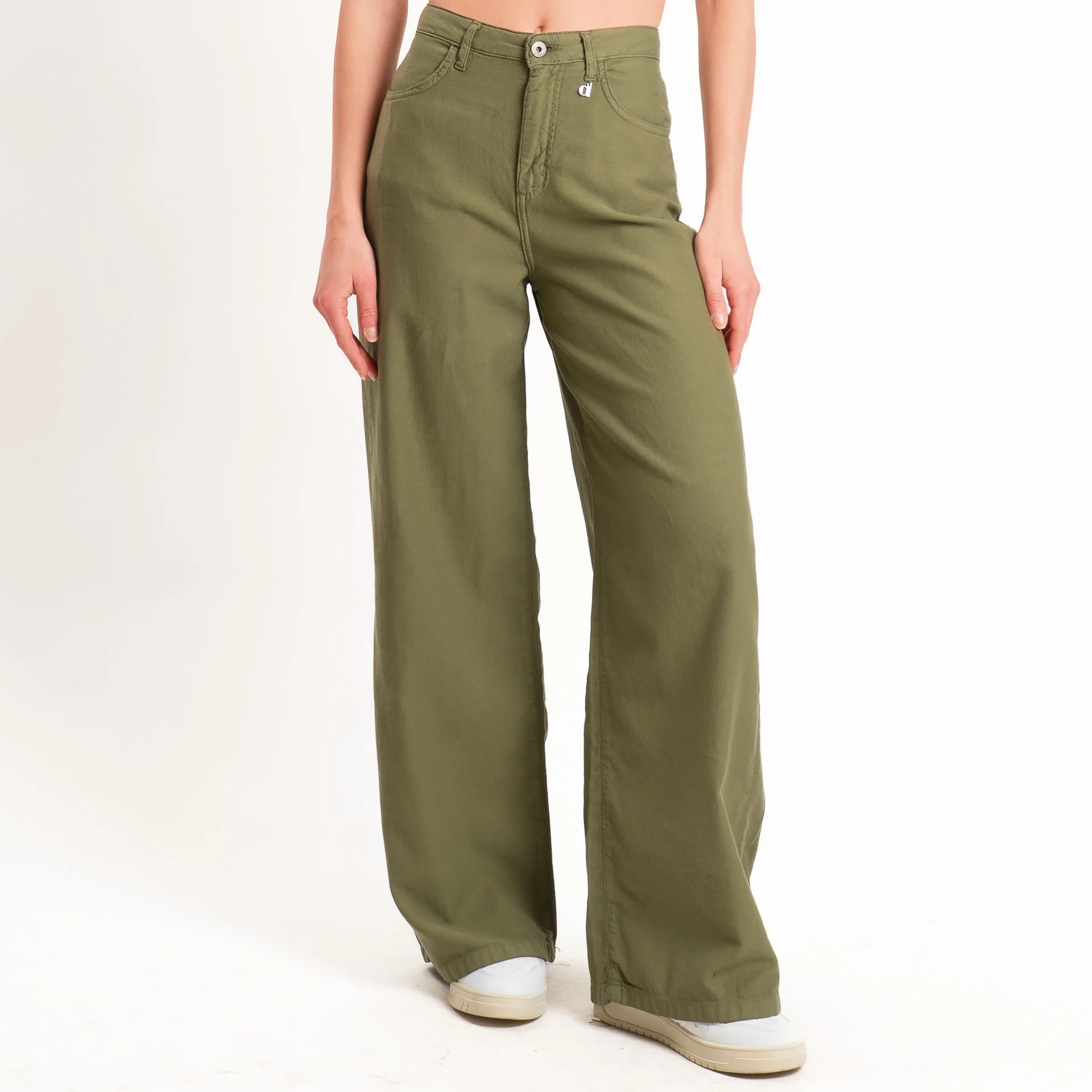Dixie-Jeans wide leg tela slegata light - militare - Image 2