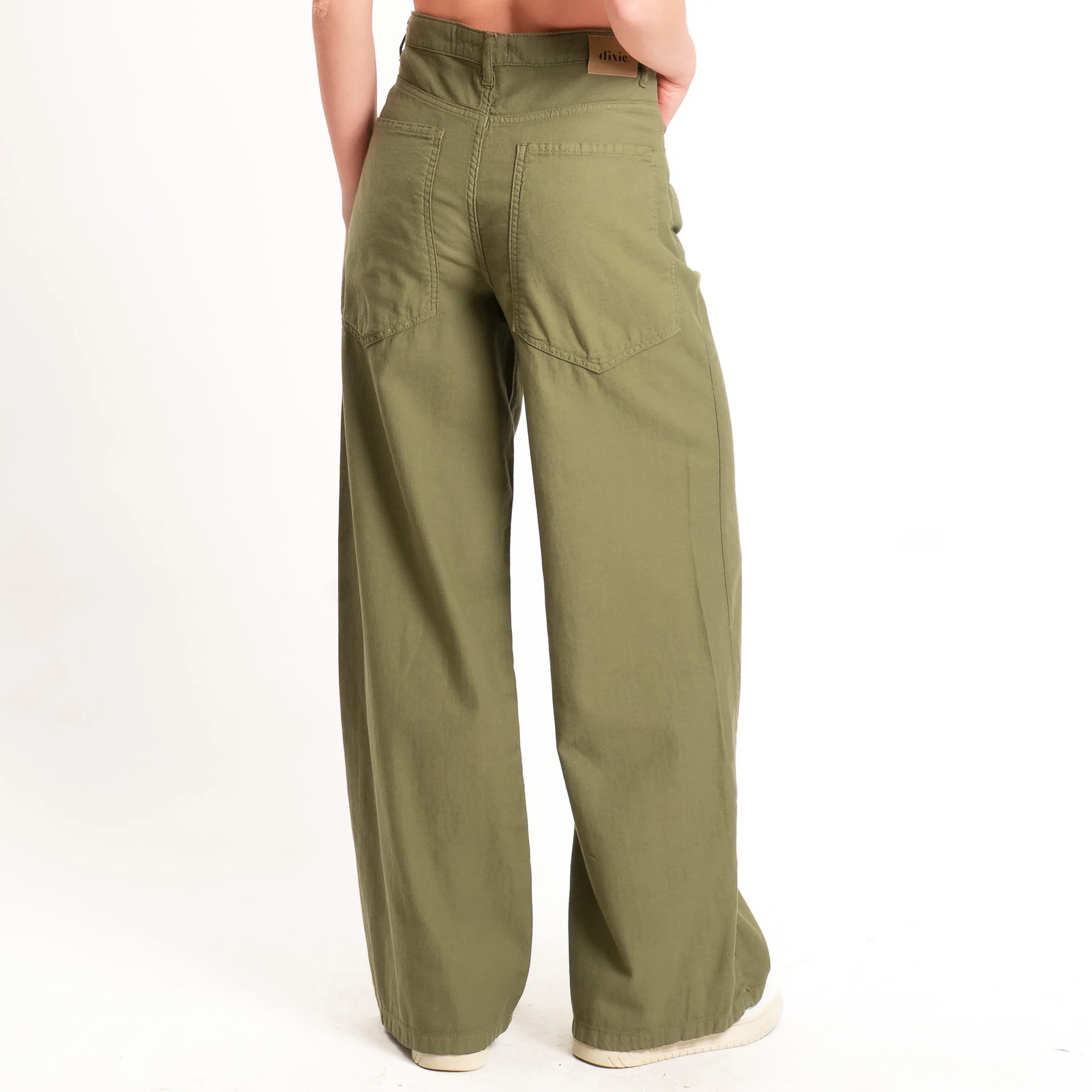 Dixie-Jeans wide leg tela slegata light - militare - Image 3
