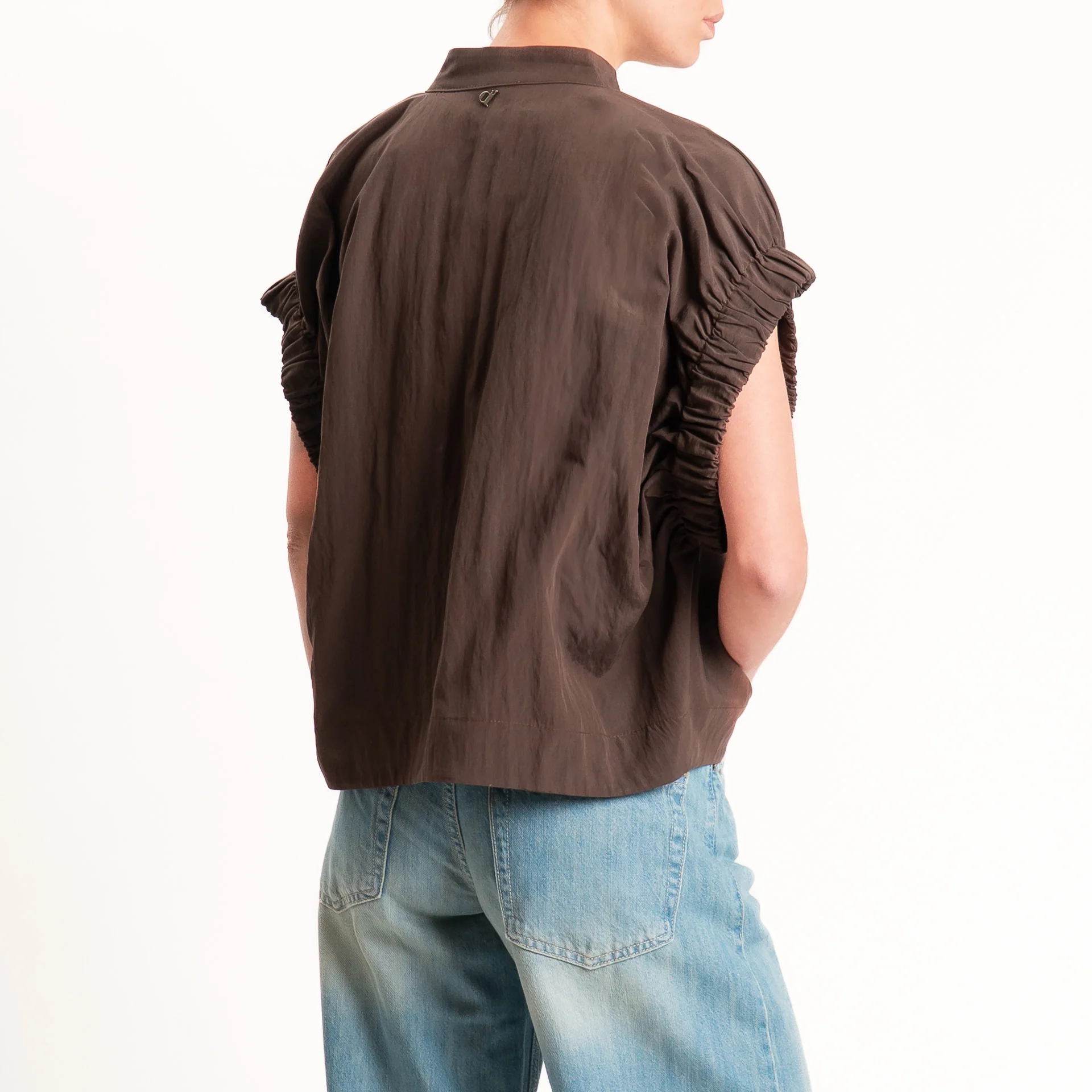 Dixie-Bomber smanicato lyocell con zip - moro - Image 4
