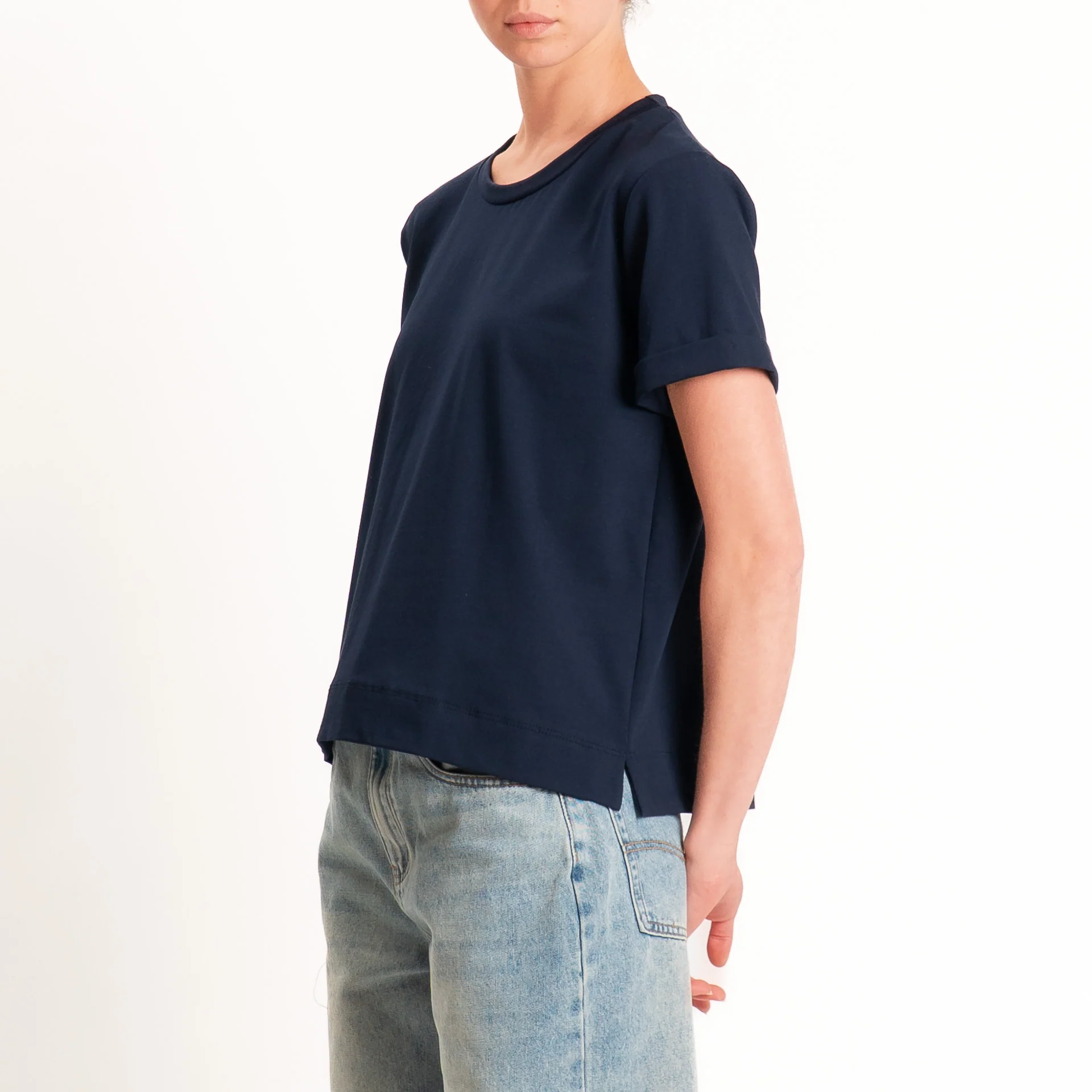 Zeroassoluto-T-shirt scatola jersey elasticizzato - blu - Image 3
