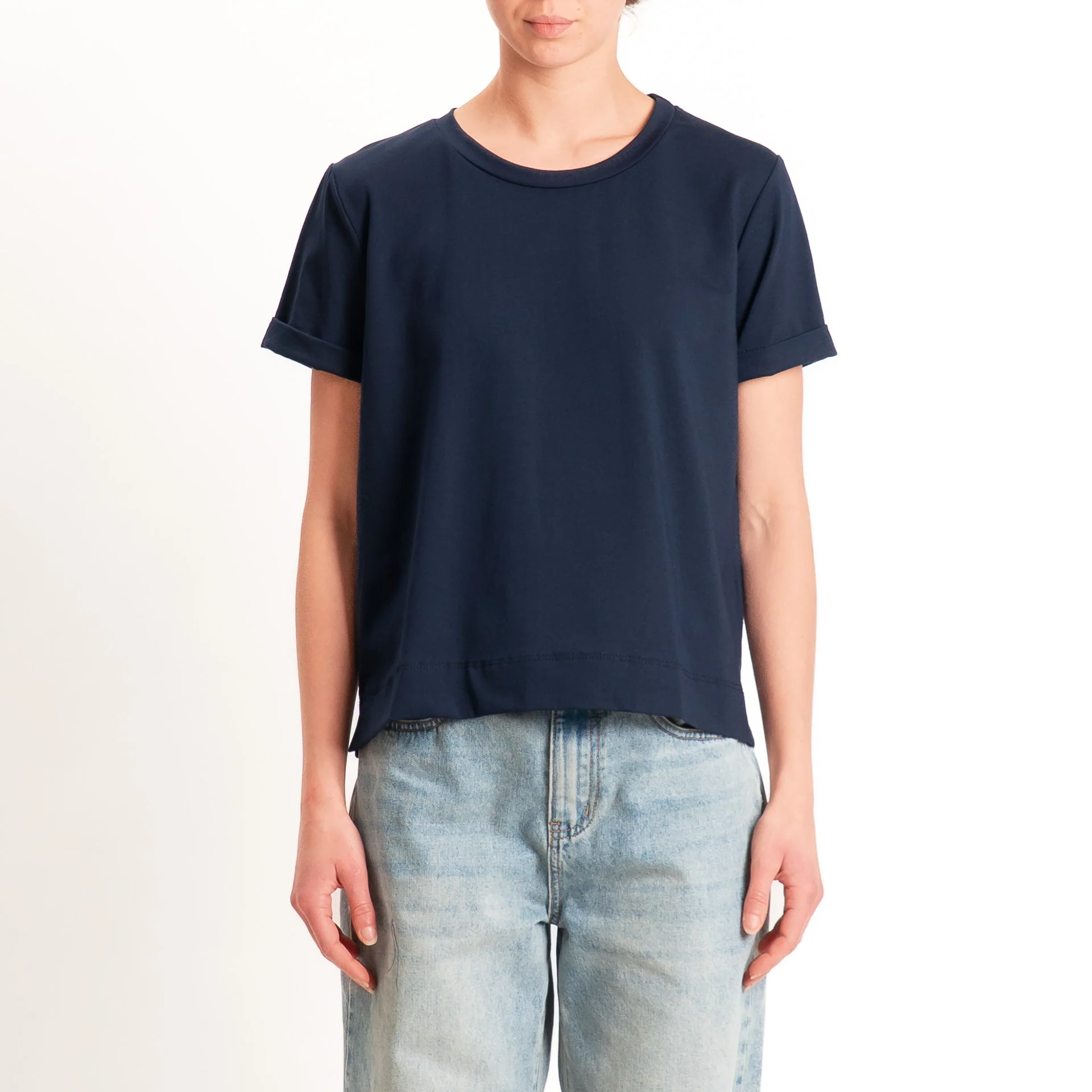 Zeroassoluto-T-shirt scatola jersey elasticizzato - blu - Image 4