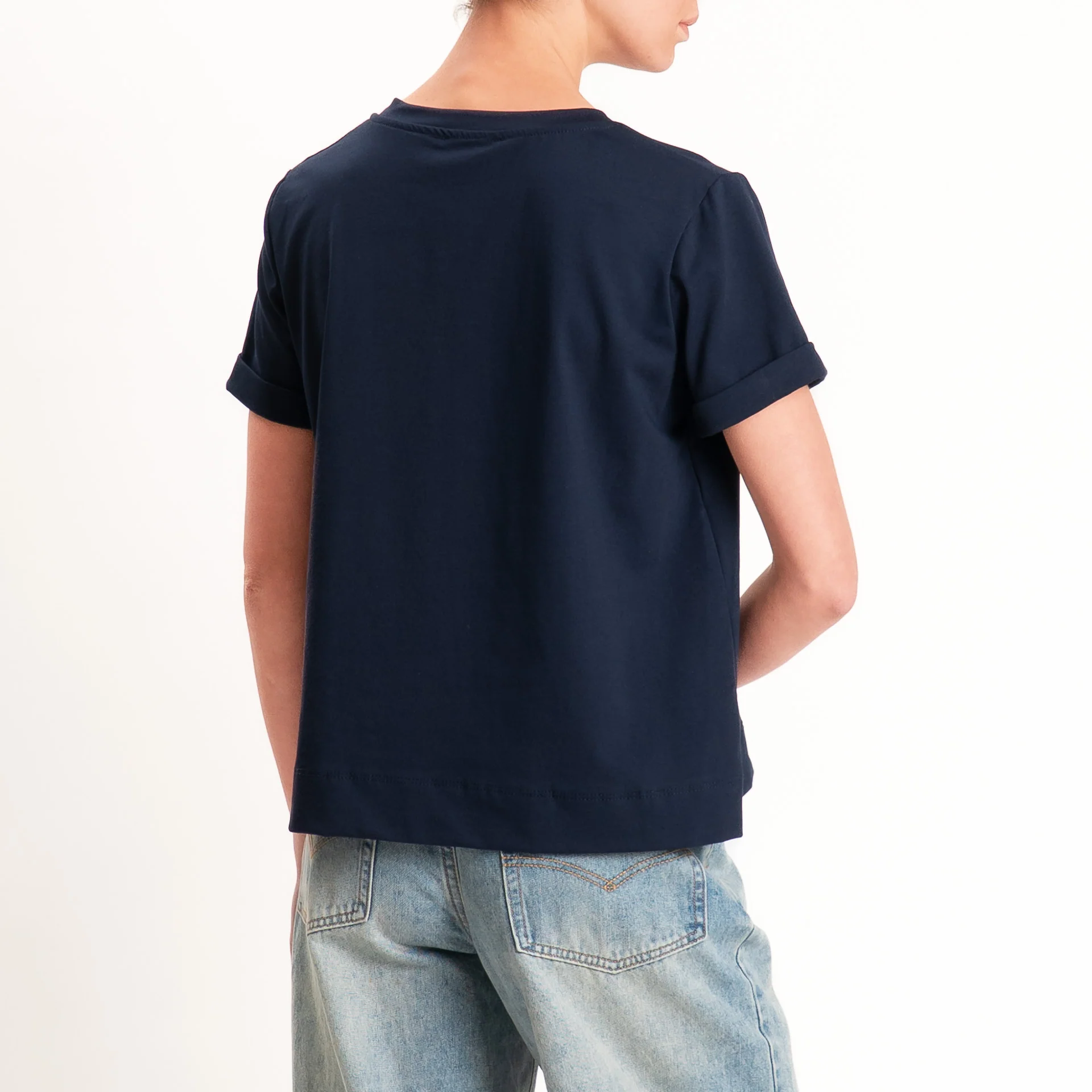 Zeroassoluto-T-shirt scatola jersey elasticizzato - blu - Image 5