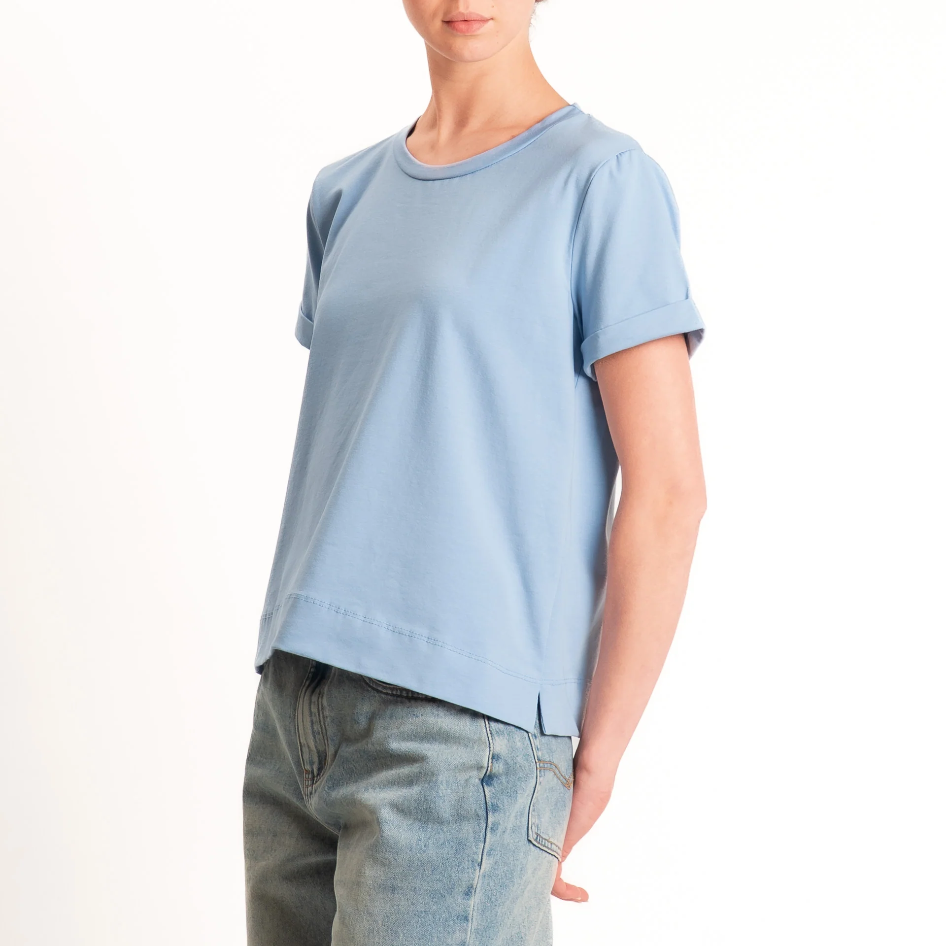 Zeroassoluto-T-shirt scatola jersey elasticizzato - sky - Image 3