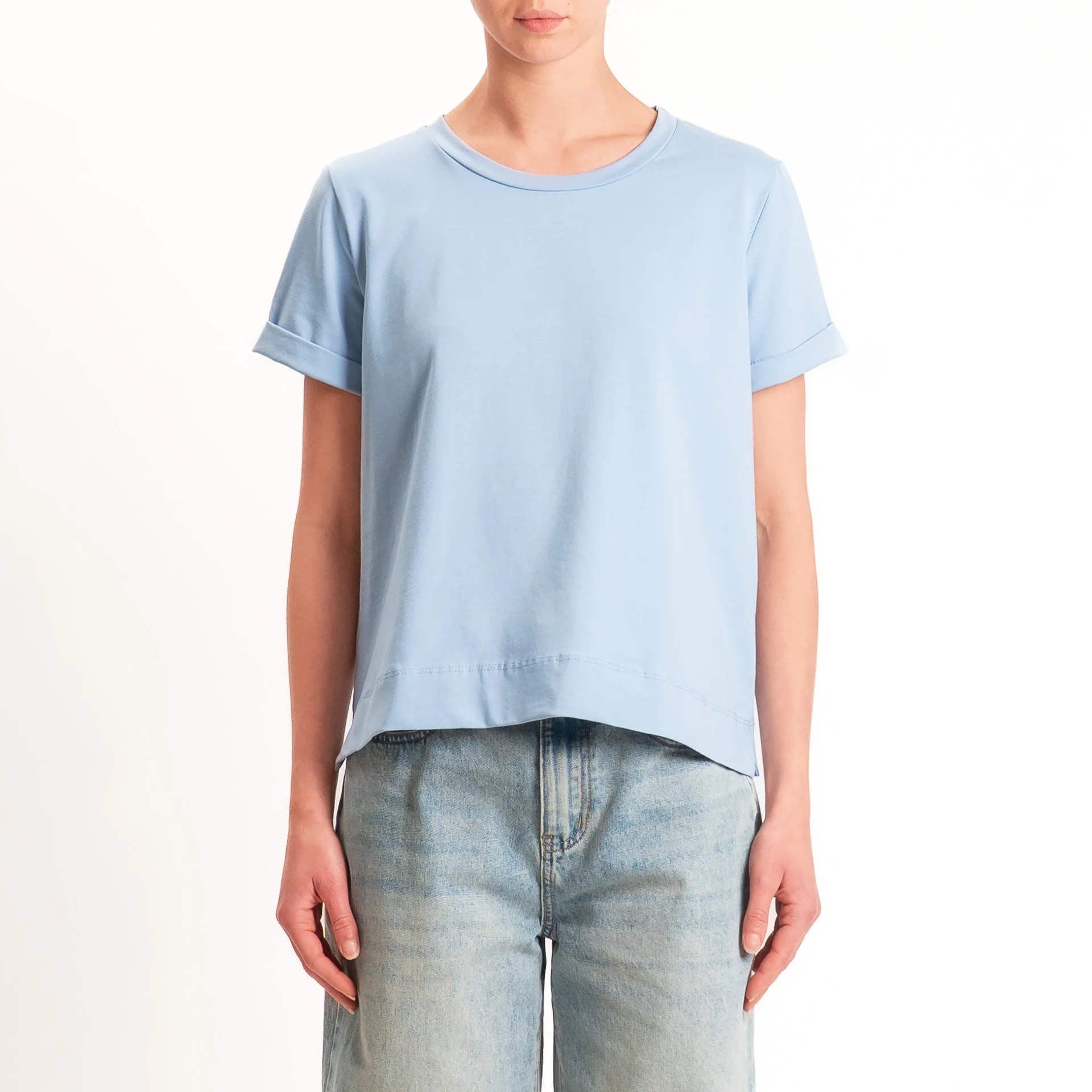 Zeroassoluto-T-shirt scatola jersey elasticizzato - sky - Image 4
