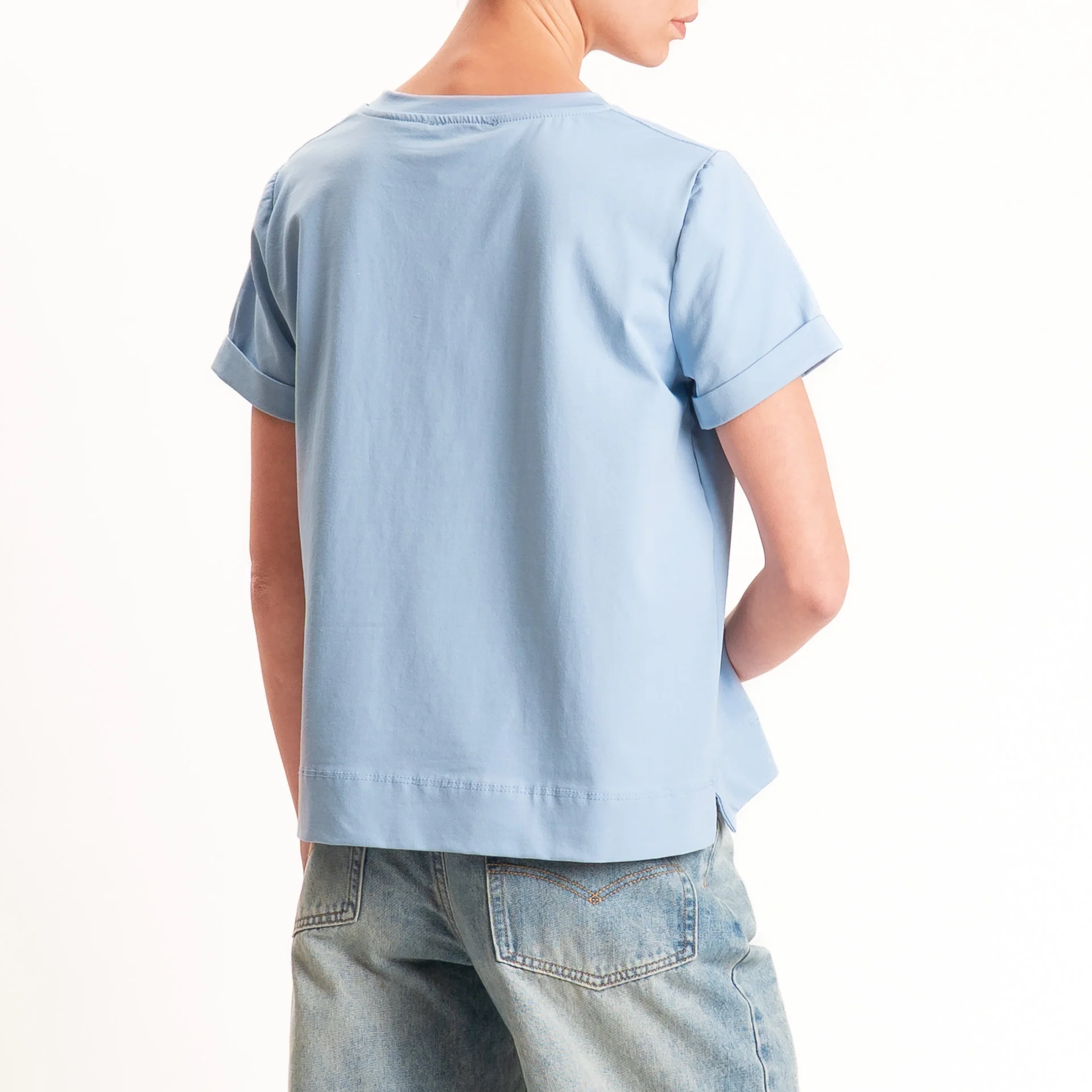 Zeroassoluto-T-shirt scatola jersey elasticizzato - sky - Image 5