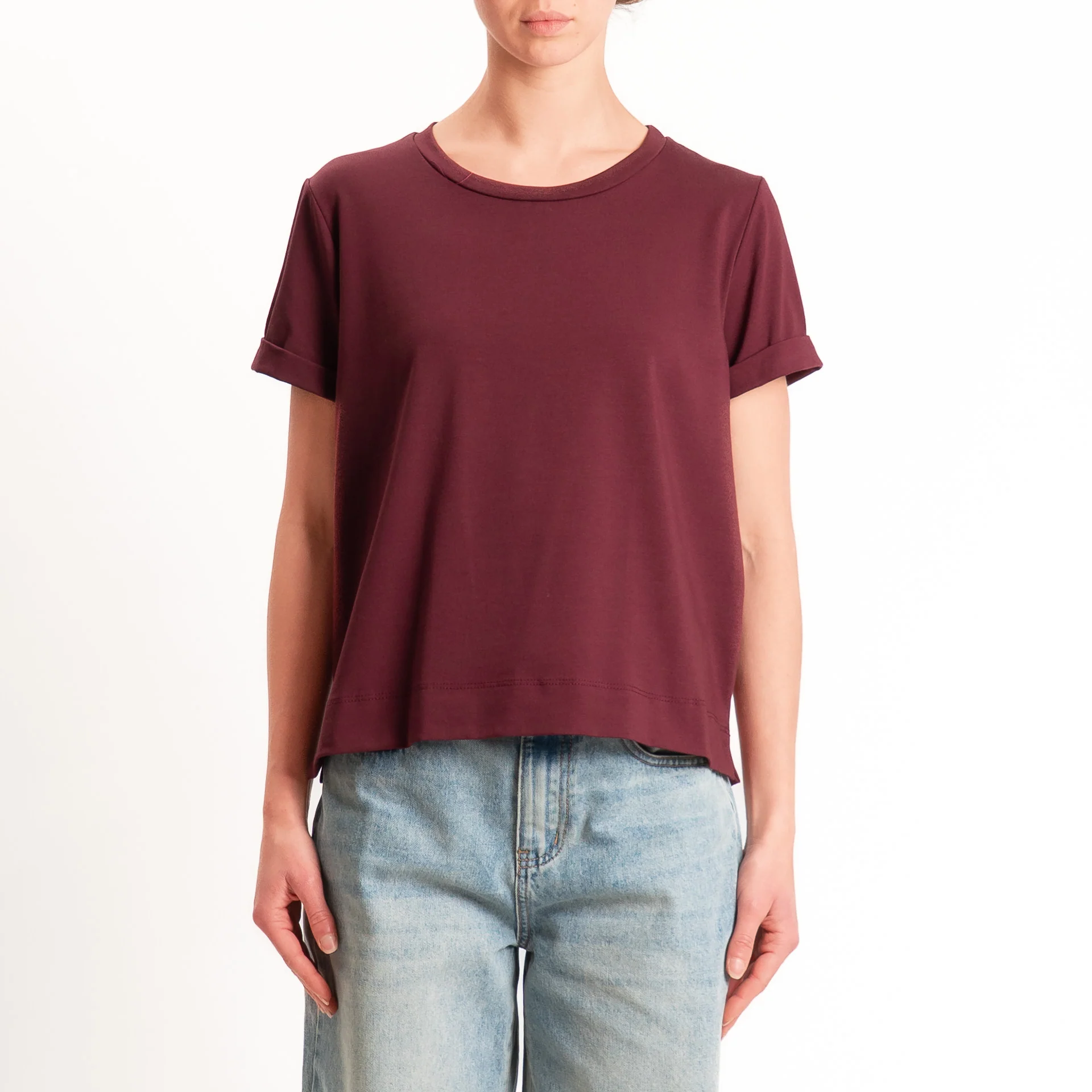 Zeroassoluto-T-shirt scatola jersey elasticizzato - vino - Image 4
