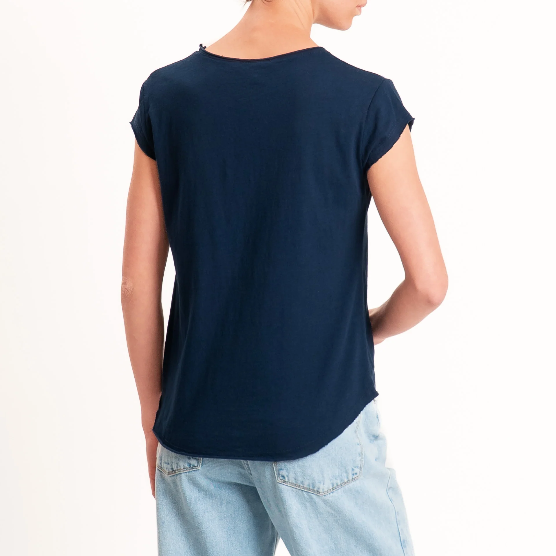 Zeroassoluto-T-shirt mezza manica taglio vivo - blu - Image 2