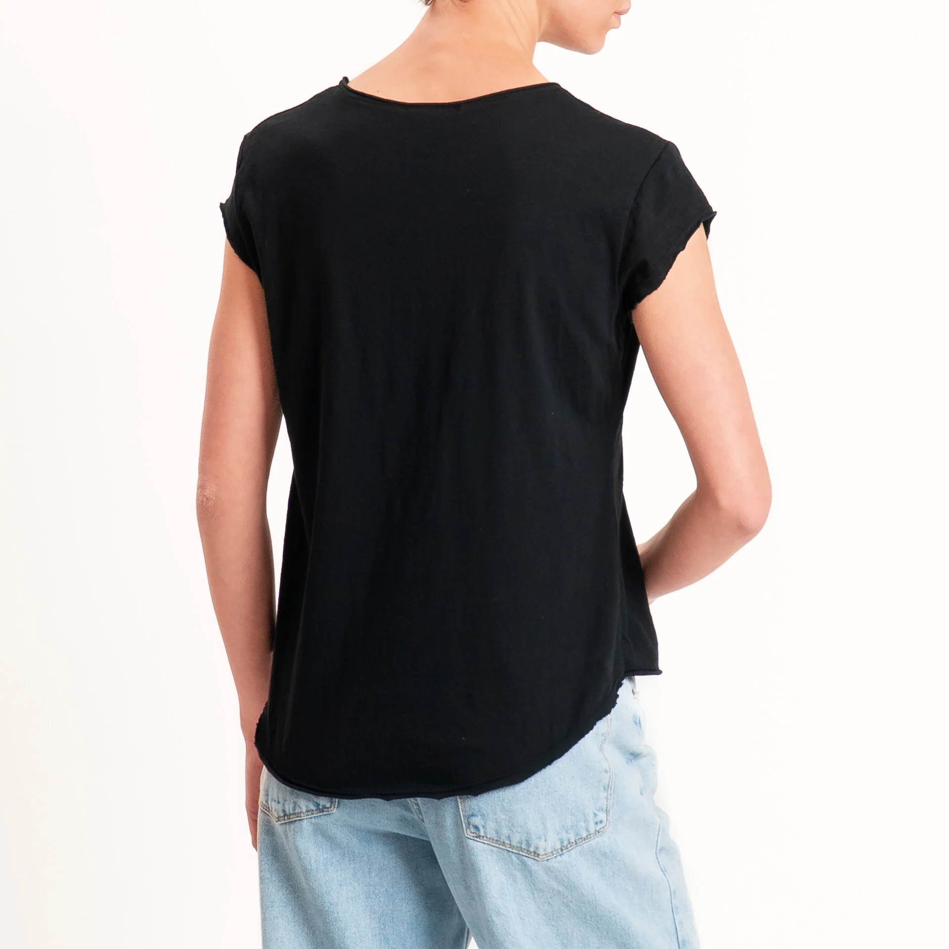 Zeroassoluto-T-shirt mezza manica taglio vivo - nero - Image 2