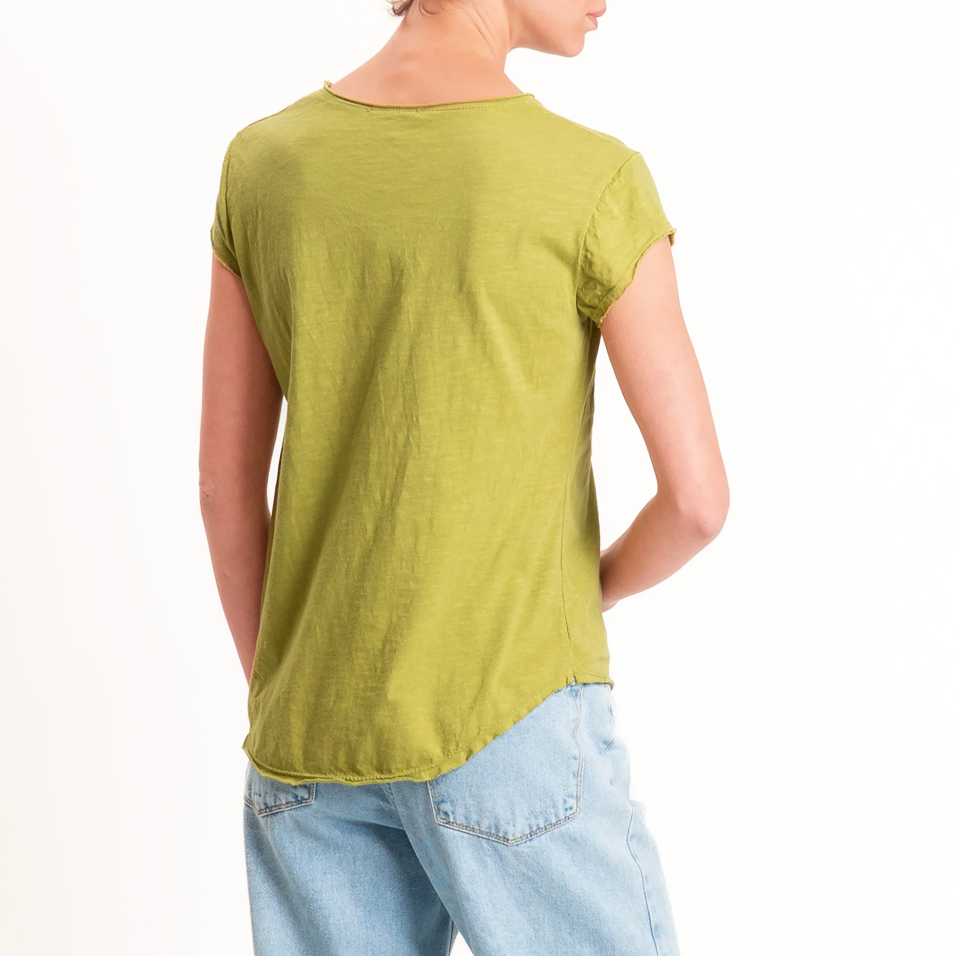 Zeroassoluto-T-shirt mezza manica taglio vivo - olive - Image 2