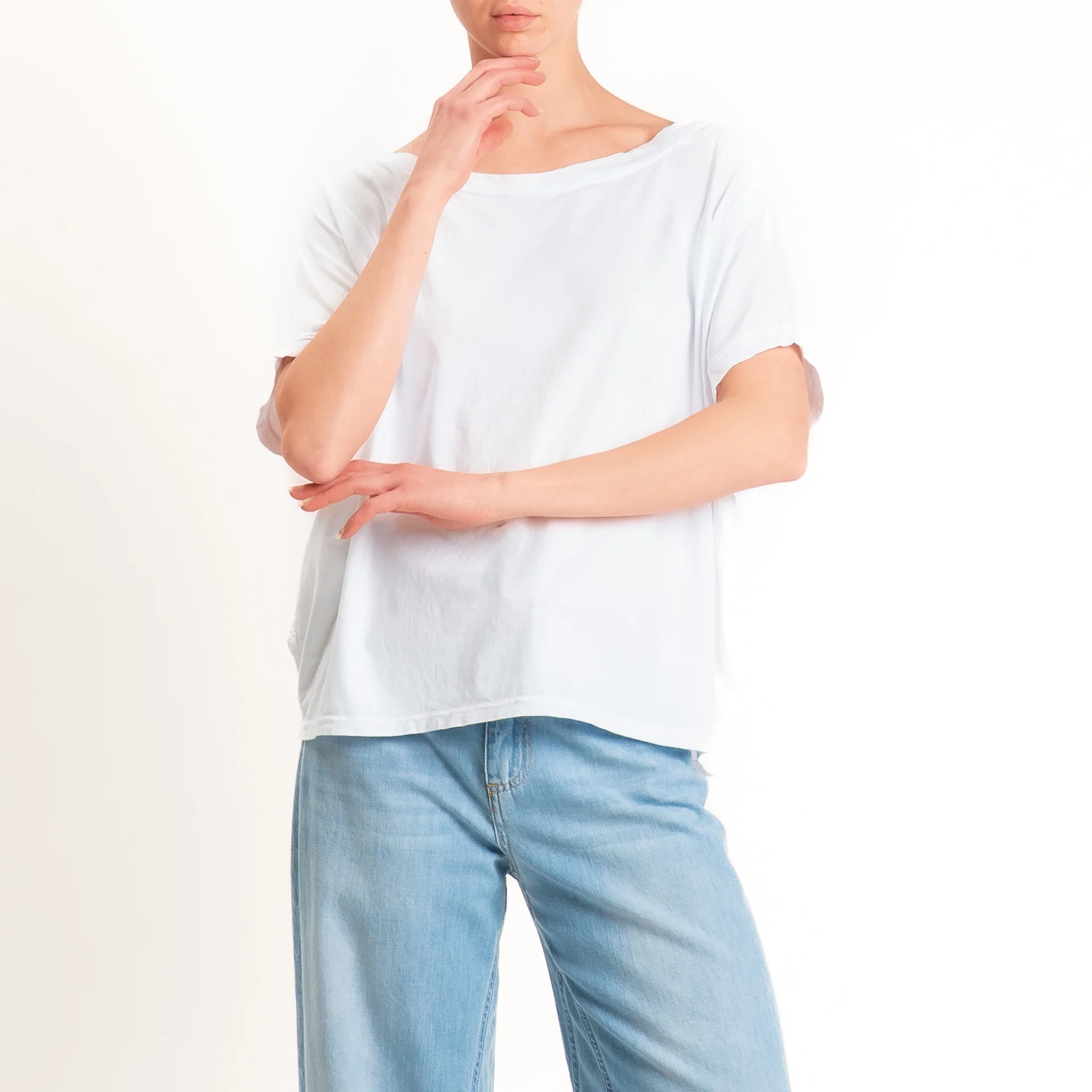Zeroassoluto-T-shirt scatola in cotone - bianco