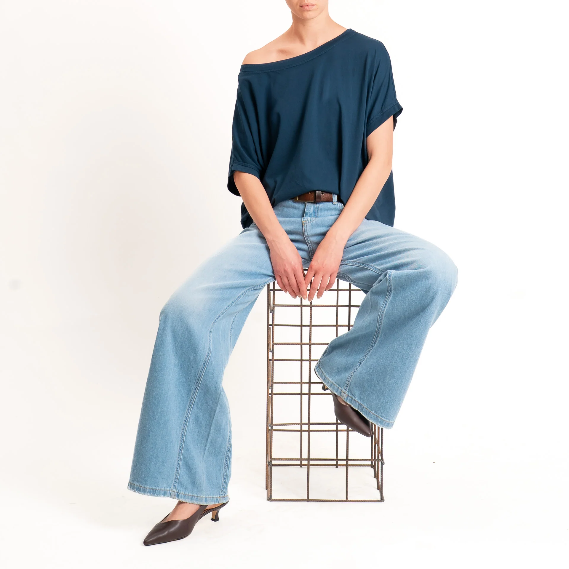 Zeroassoluto-T-shirt scatola in cotone - blu