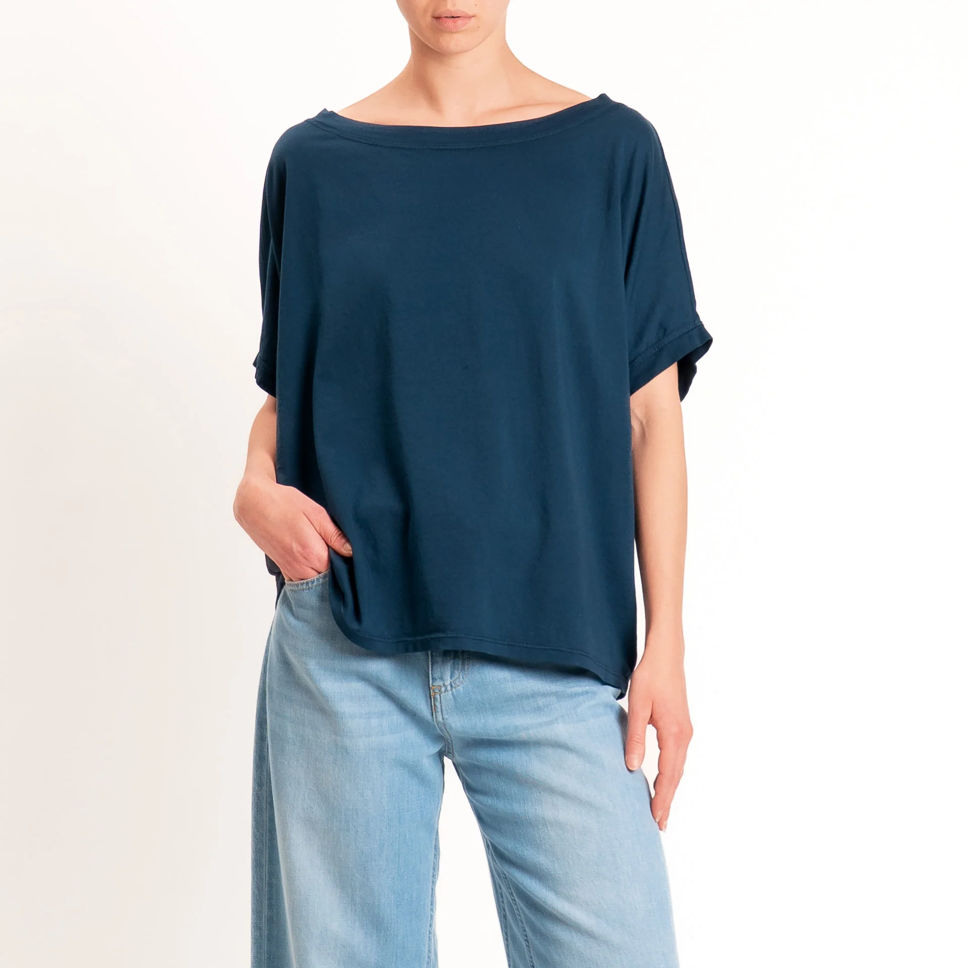 Zeroassoluto-T-shirt scatola in cotone - blu - Image 2
