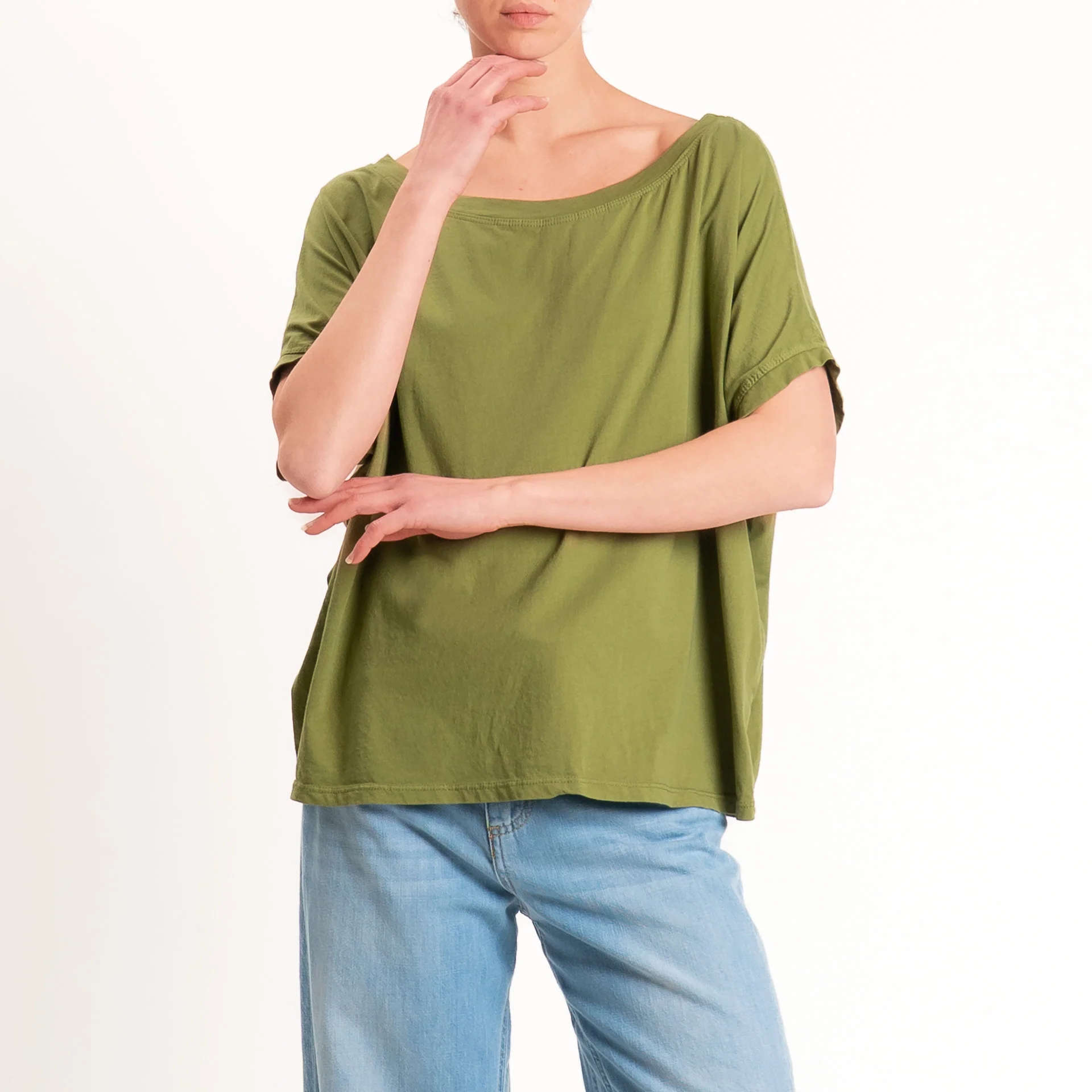 Zeroassoluto-T-shirt scatola in cotone - olive - Image 2
