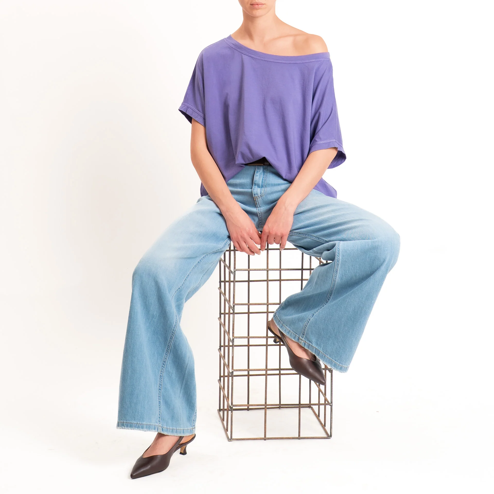 Zeroassoluto-T-shirt scatola in cotone - viola - Image 2