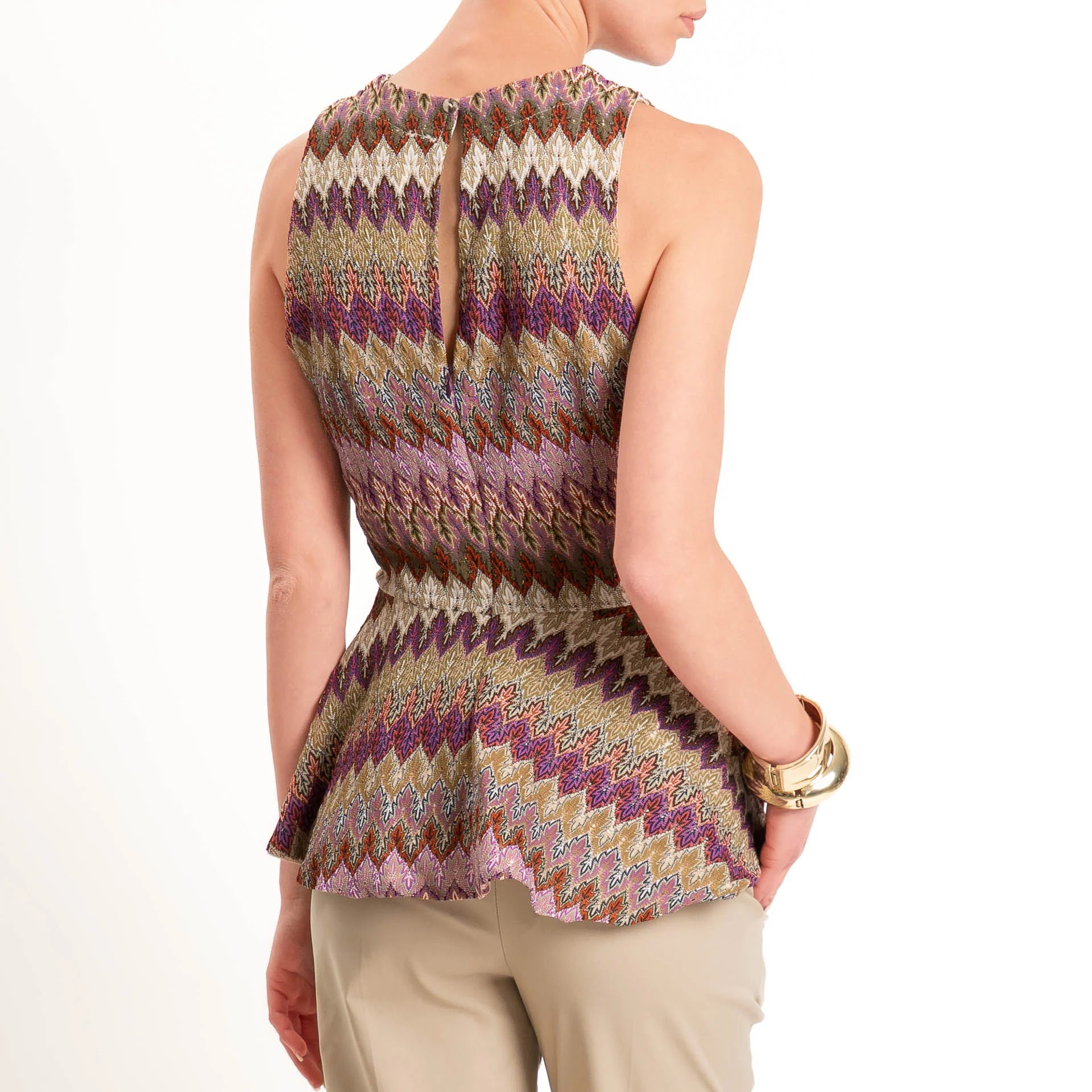 Tensione in-Top jacquard con balza - viola/sand/lilla - Image 4