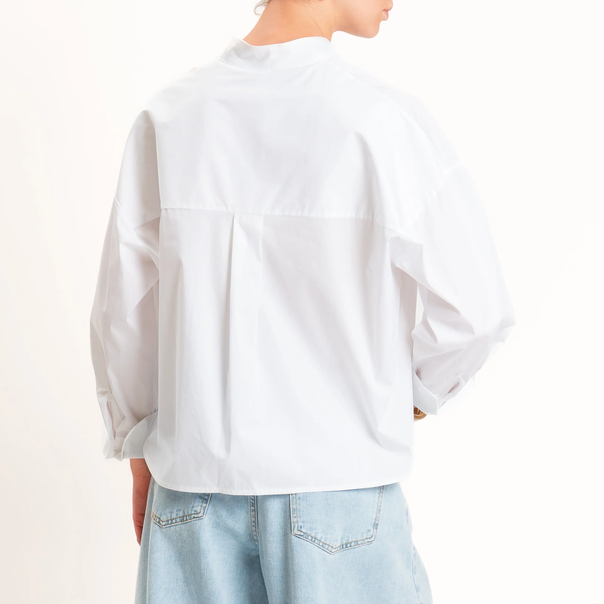 Tensione in-Camicia popeline light collo coreana - bianco - Image 4