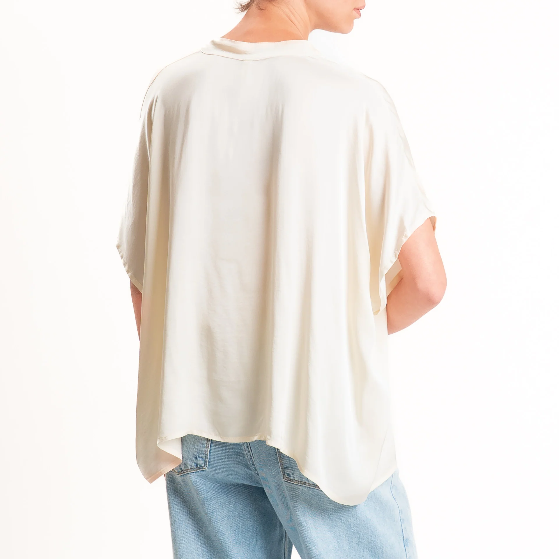 Tensione in-Camicia satin manica scesa - burro - Image 3