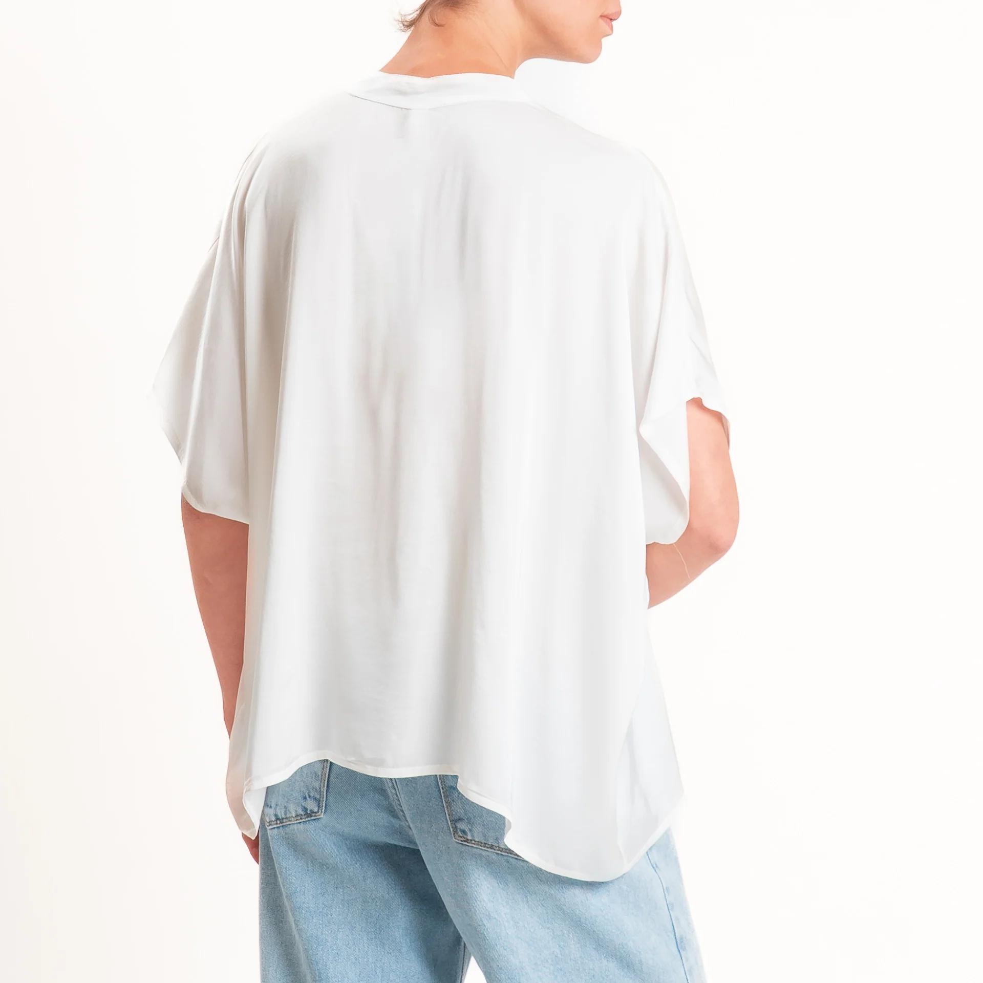 Tensione in-Camicia satin manica scesa - latte - Image 3