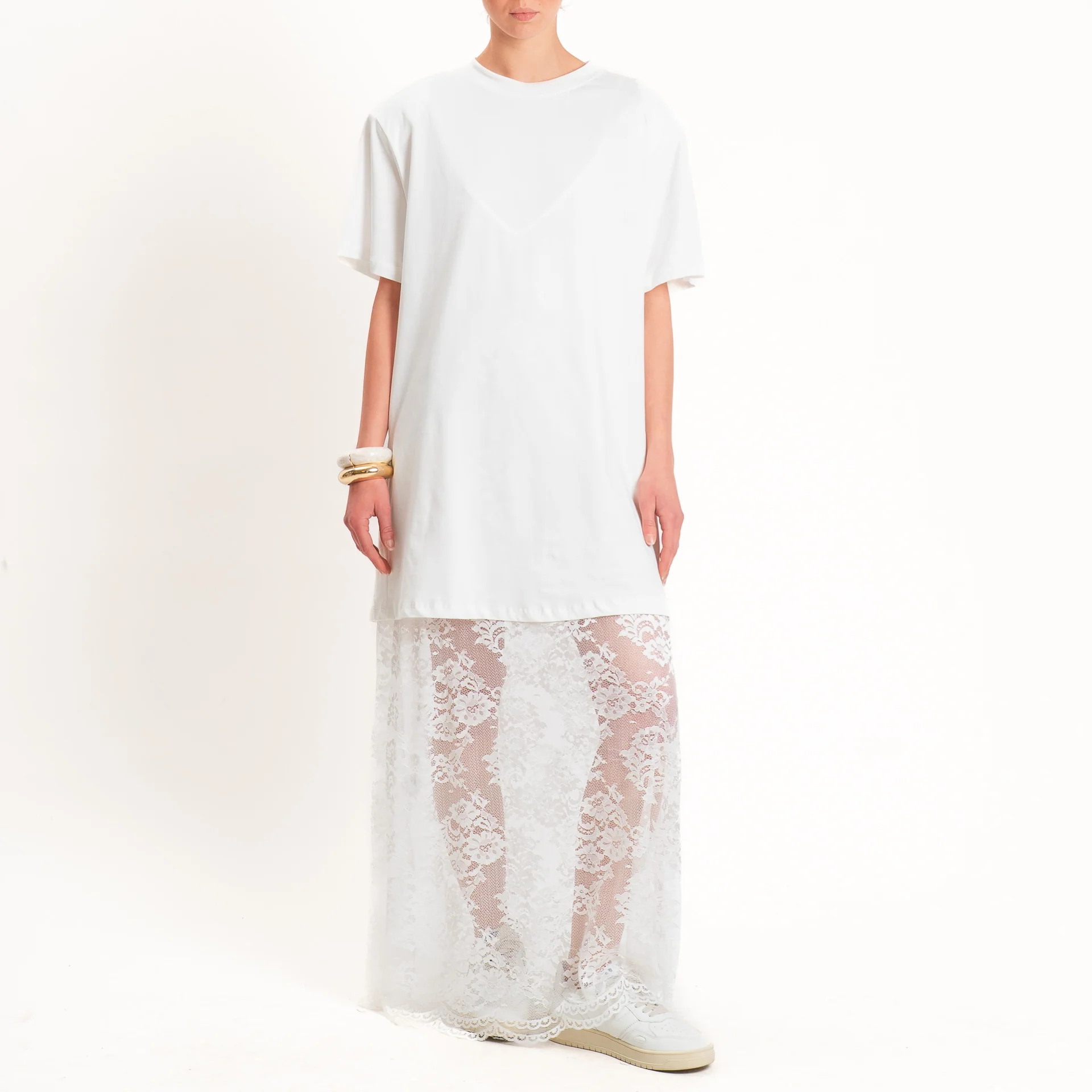 Haveone-Abito in pizzo +T-shirt - bianco - Image 2
