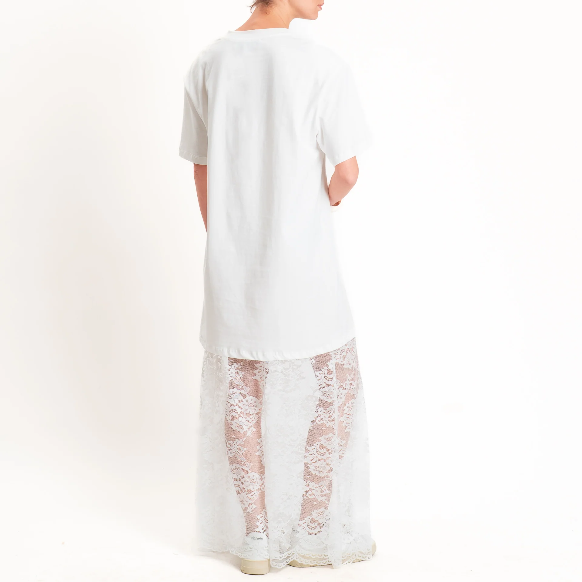 Haveone-Abito in pizzo +T-shirt - bianco - Image 3