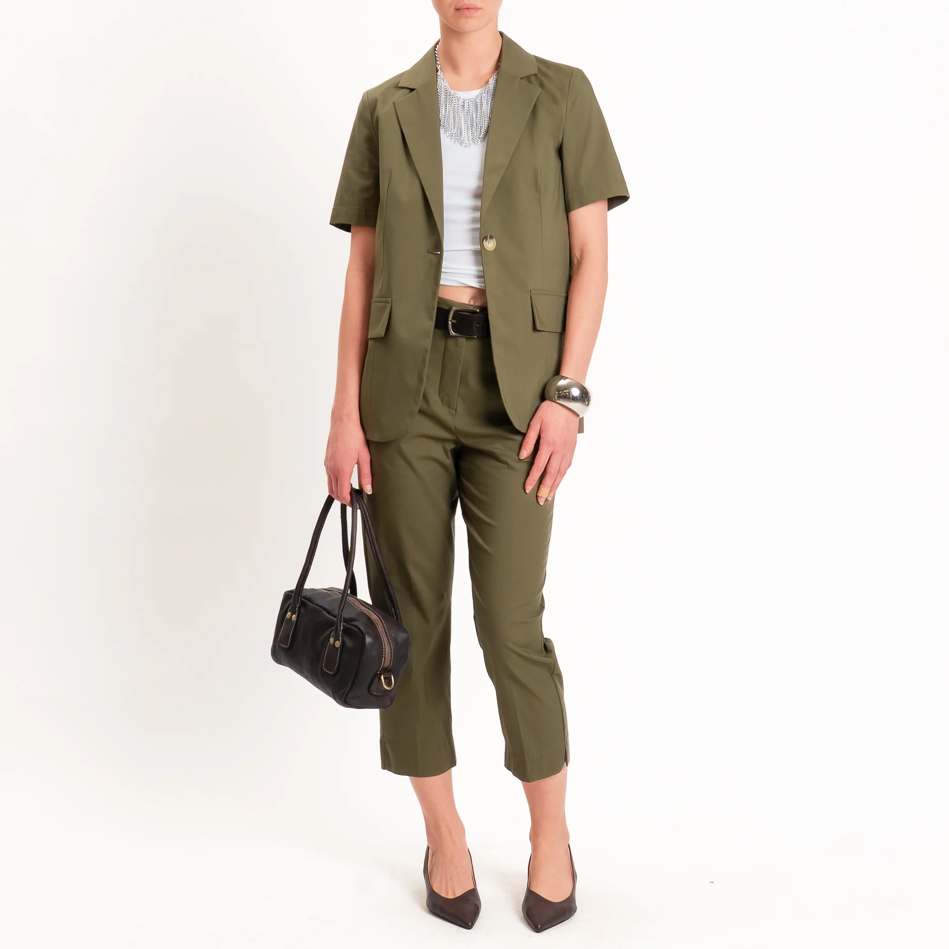 Dixie-Pantalone cotone straight fit - salvia - Image 3
