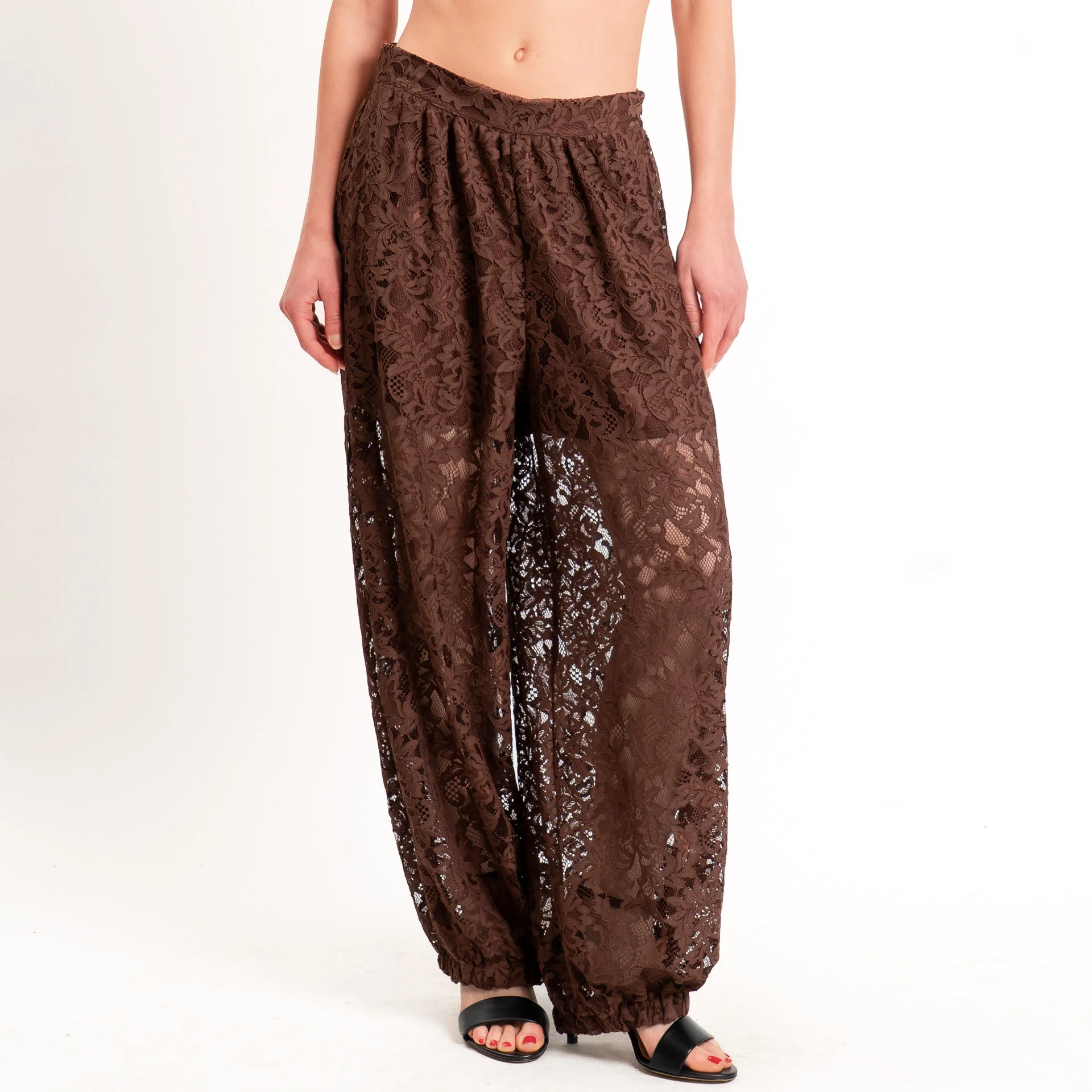 Dixie-Pantalone balloon in pizzo - moro - Image 2