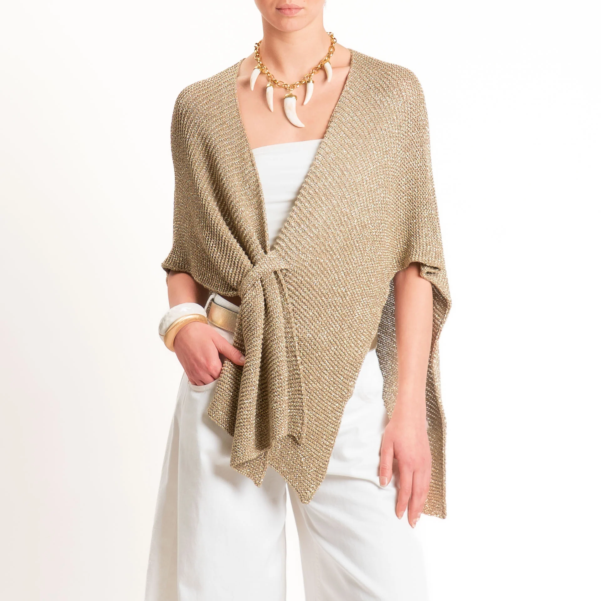 Vicolo-Cardigan lurex - oro - Image 2