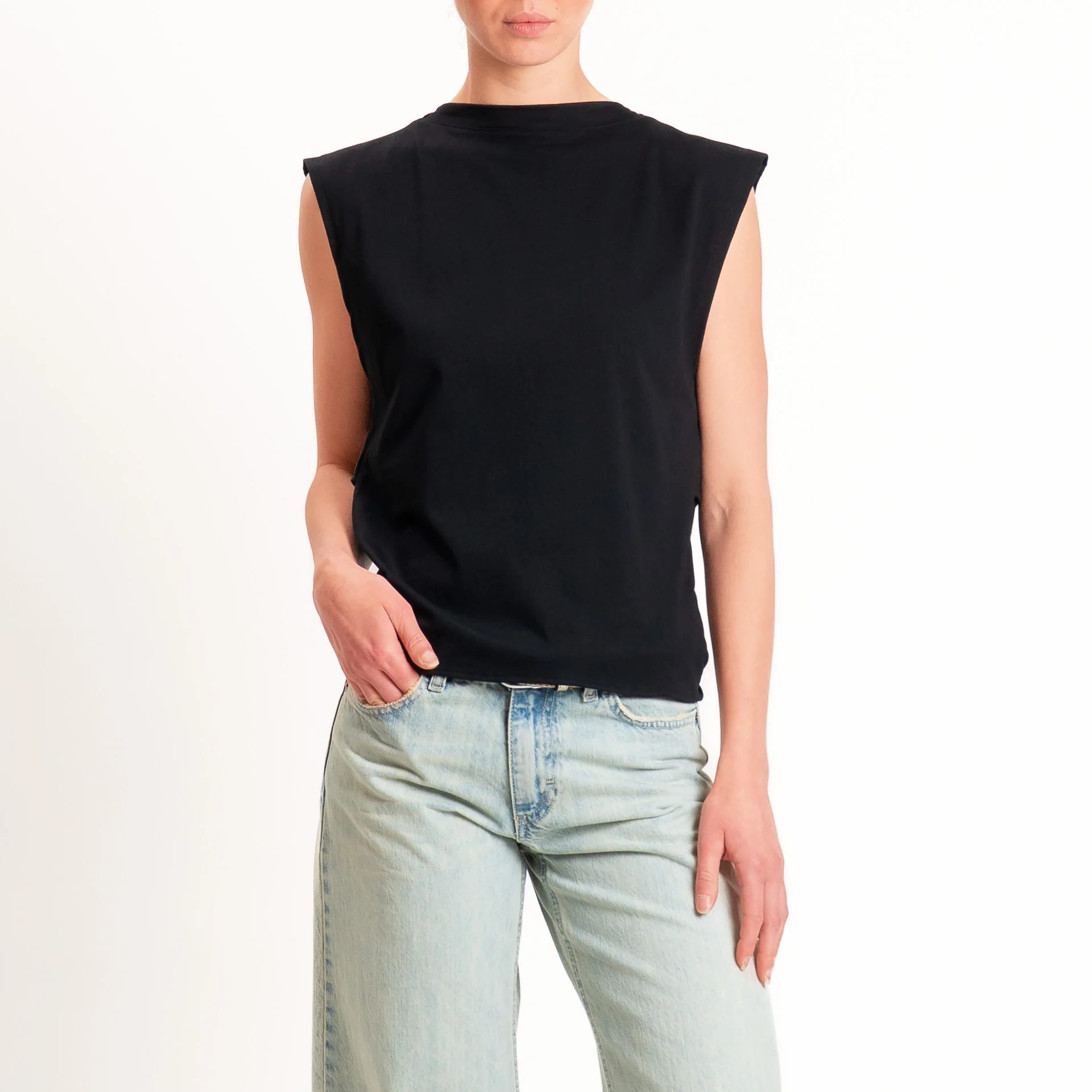 Vicolo-T-shirt scollatura dietro con fiocco - nero - Image 2