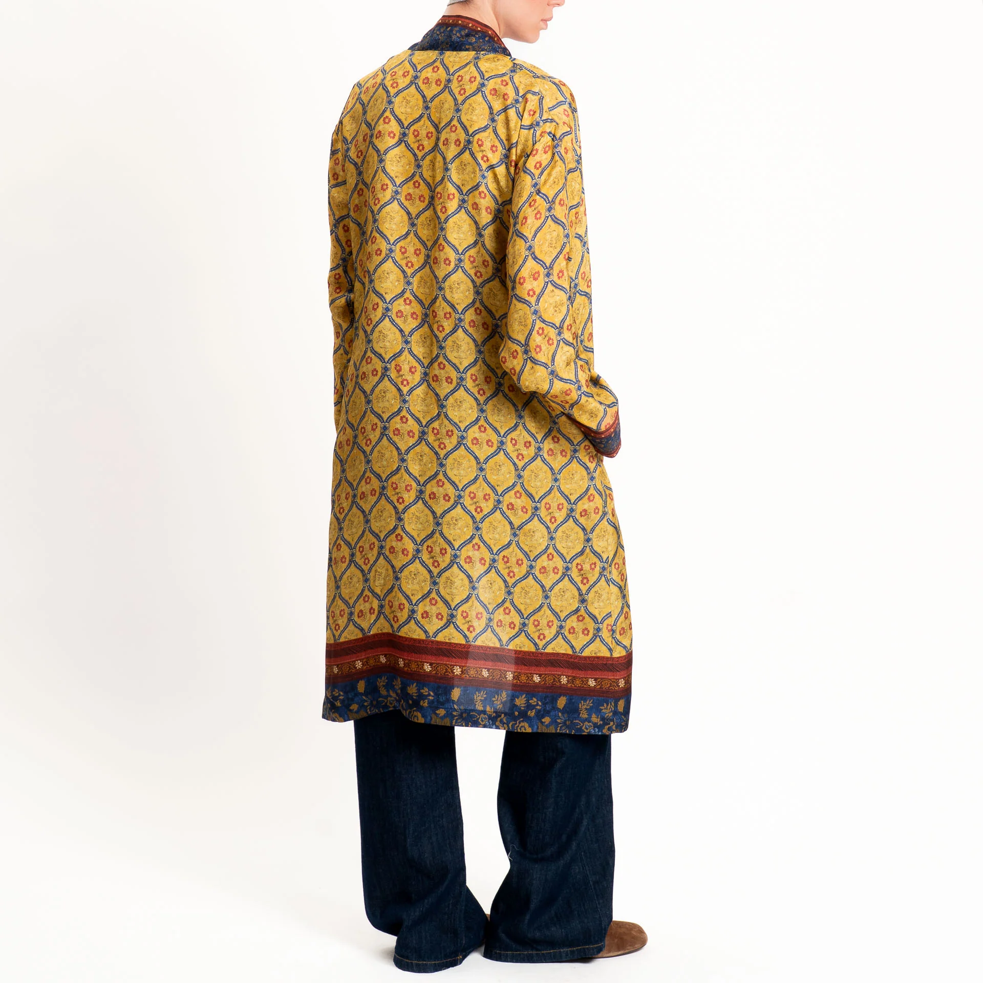 Wu'side-Kimono lungo fantasia - senape/blu/india - Image 2